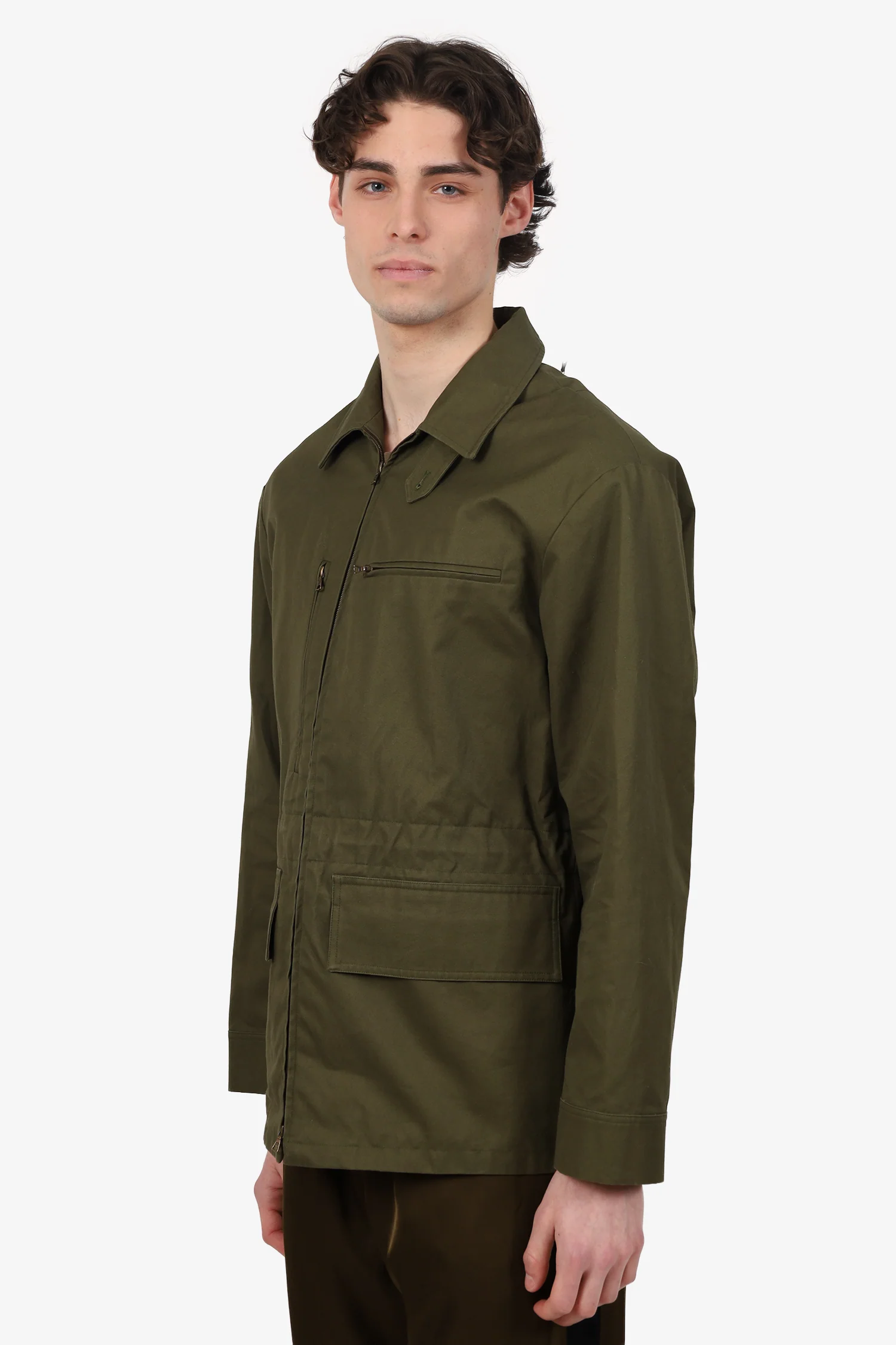 Dries Van Noten Green Drawstring Safari Zip-up Jacket Size S Mens