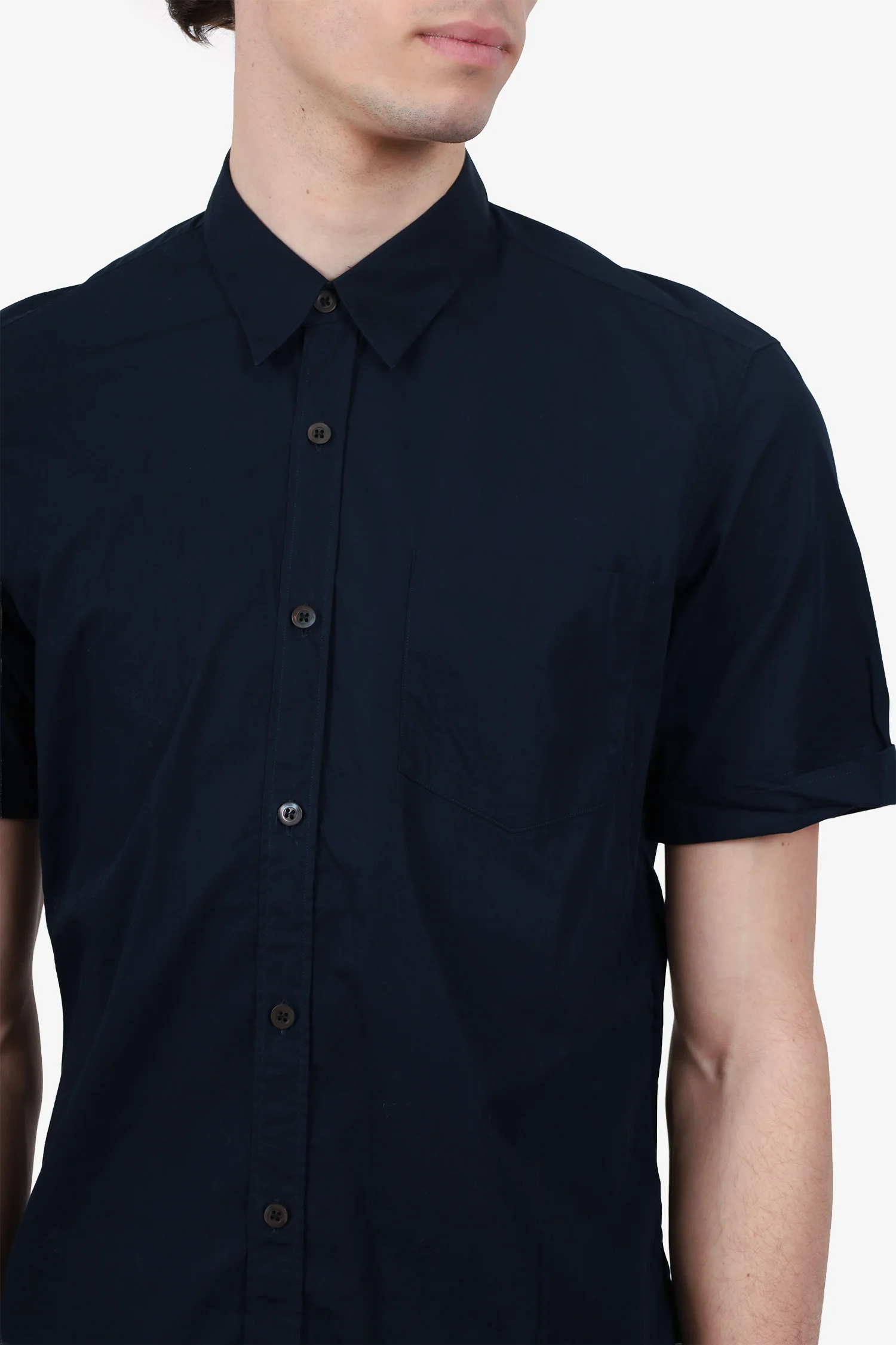 Dries Van Noten Navy Short Sleeve Button Up Size 48 Mens