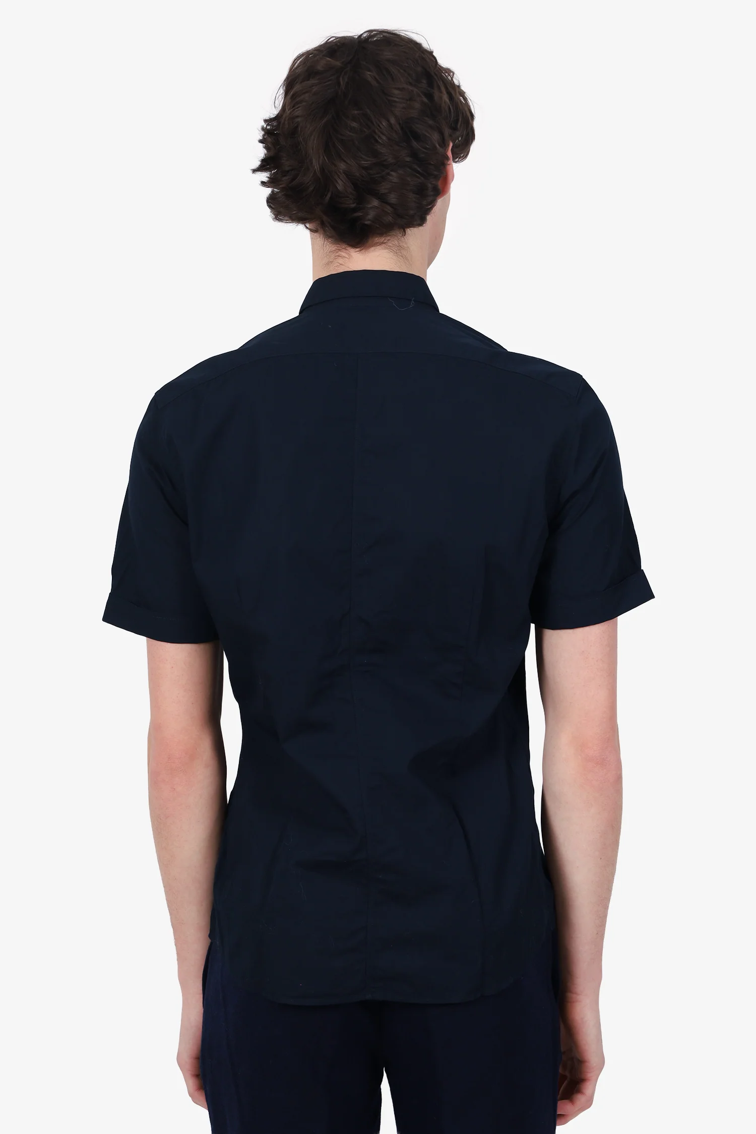 Dries Van Noten Navy Short Sleeve Button Up Size 48 Mens