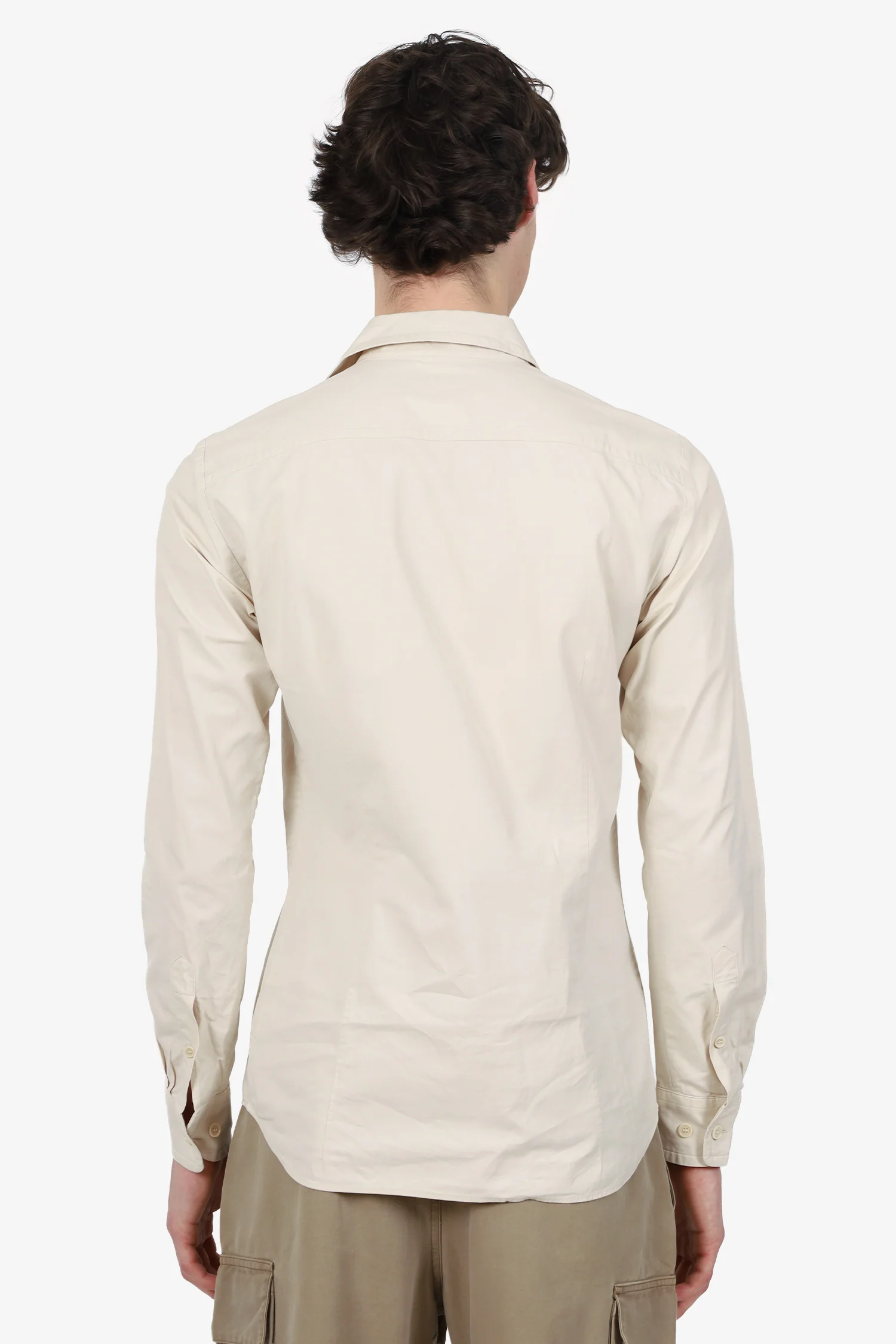 Dries Van Noten Beige Utility Button Up Shirt Size 48 Mens