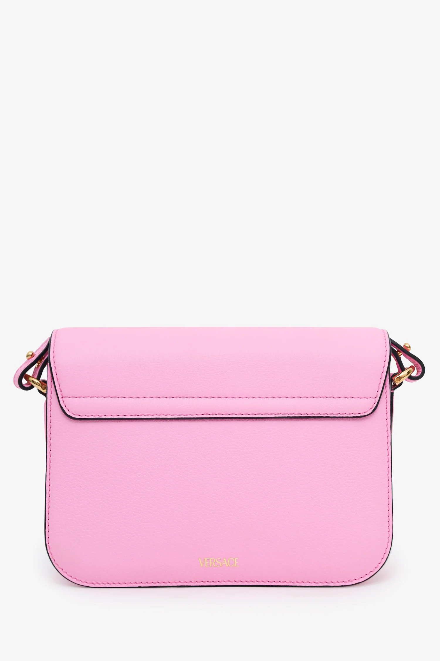 Versace Pink Grained Calfskin La Medusa Shoulder Bag