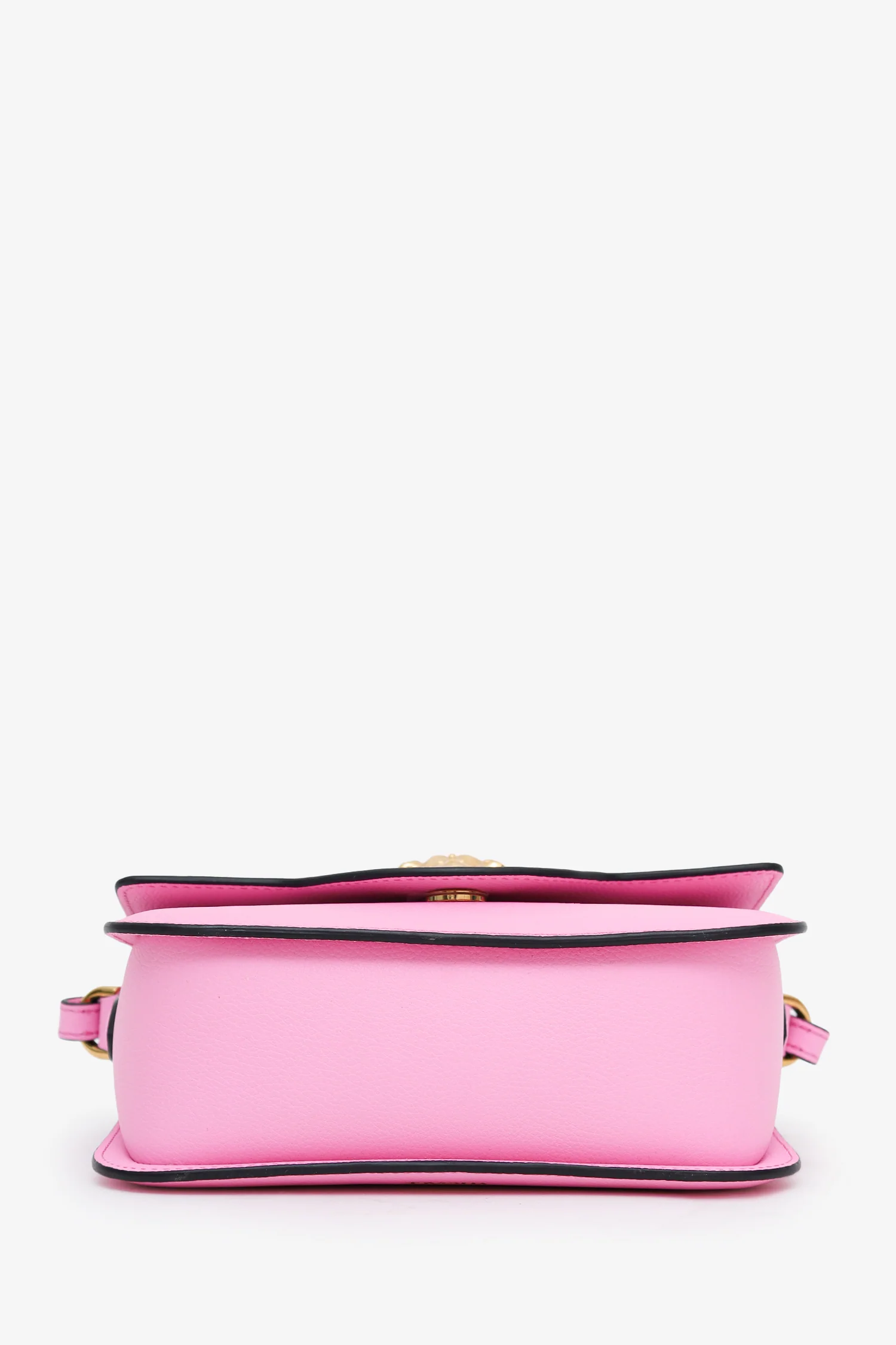 Versace Pink Grained Calfskin La Medusa Shoulder Bag