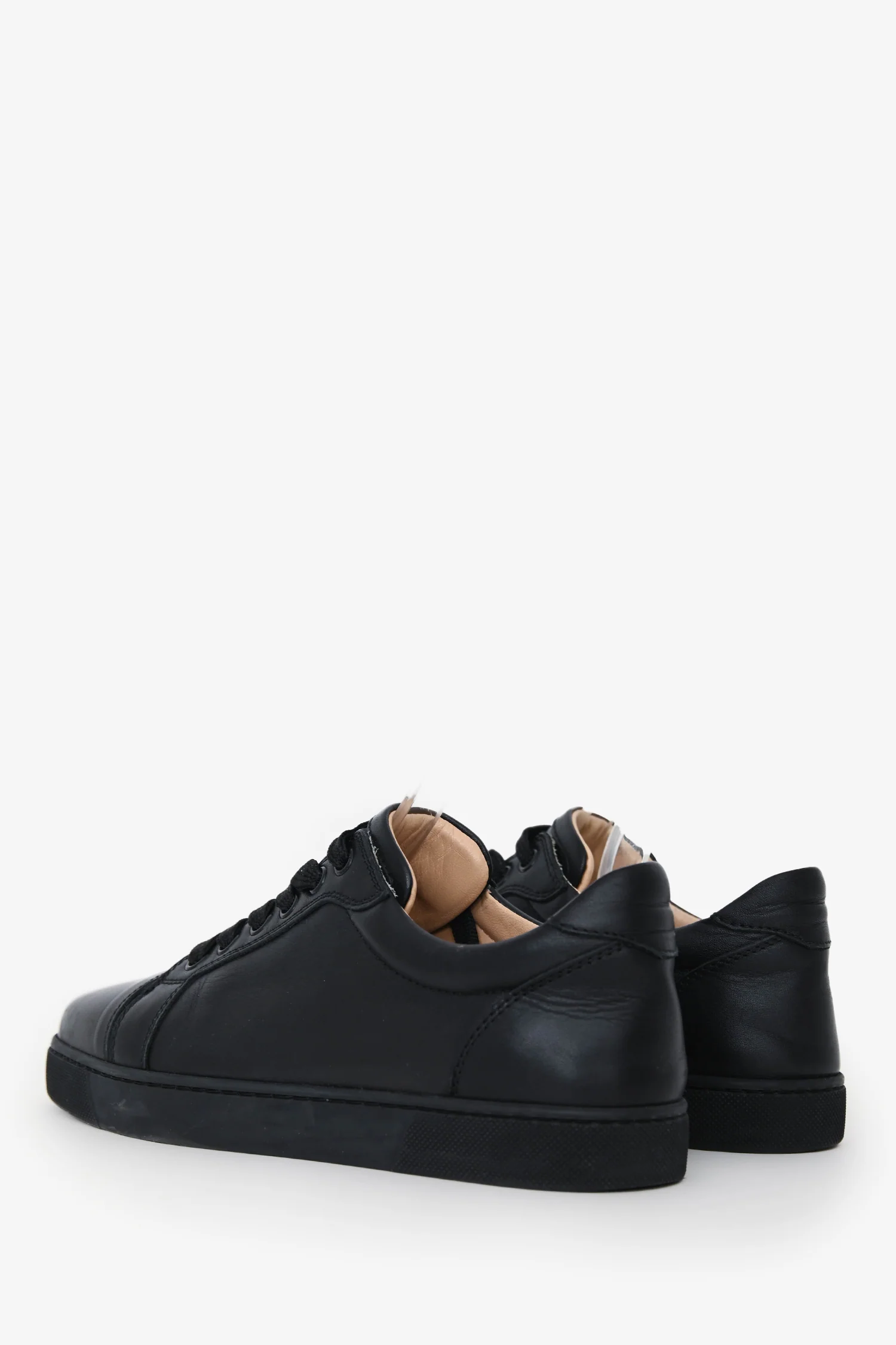 Christian Louboutin Black Leather Louis Junior Sneakers Size 37