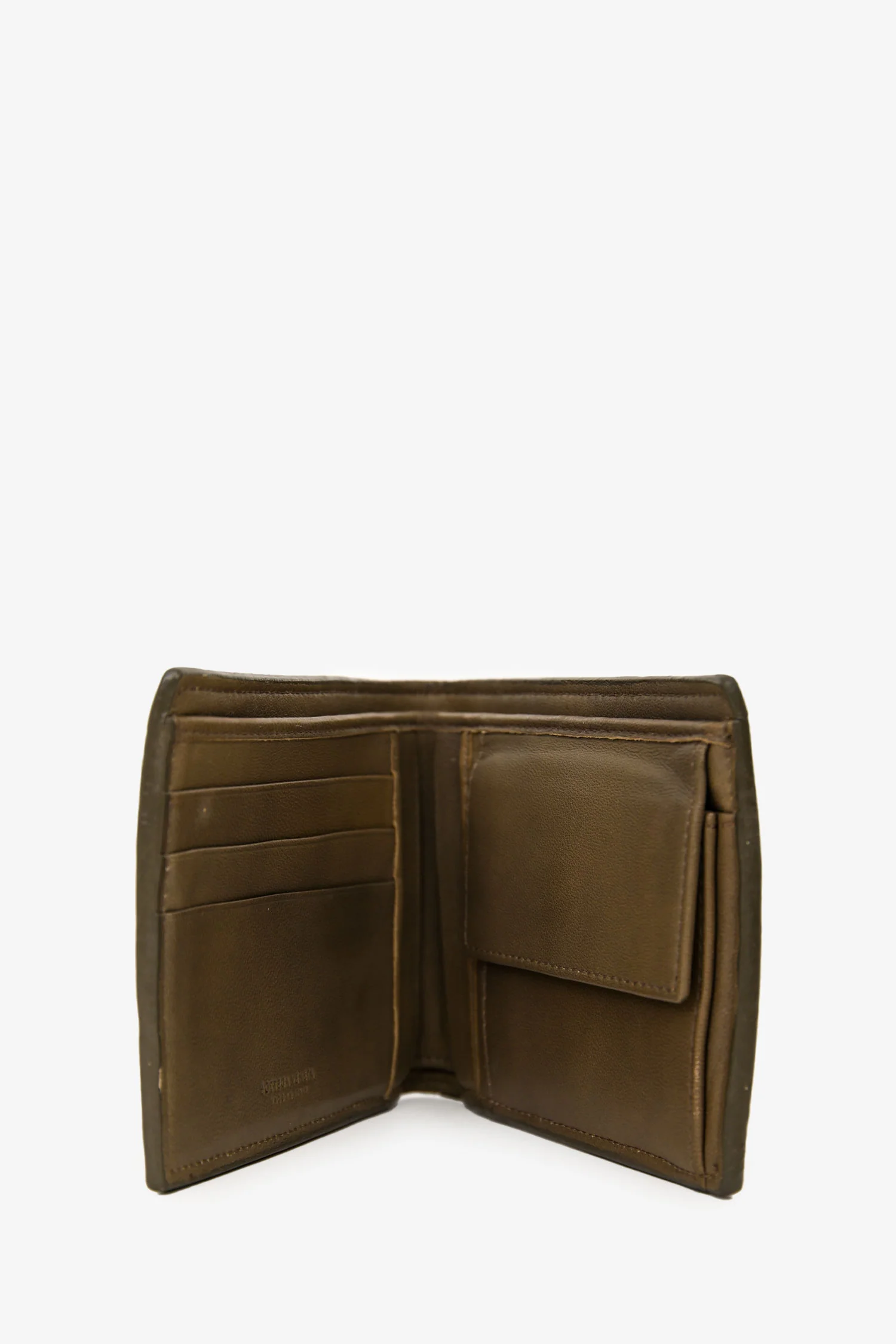 Bottega Veneta Beige Leather Intrecciato Bi-Fold Wallet