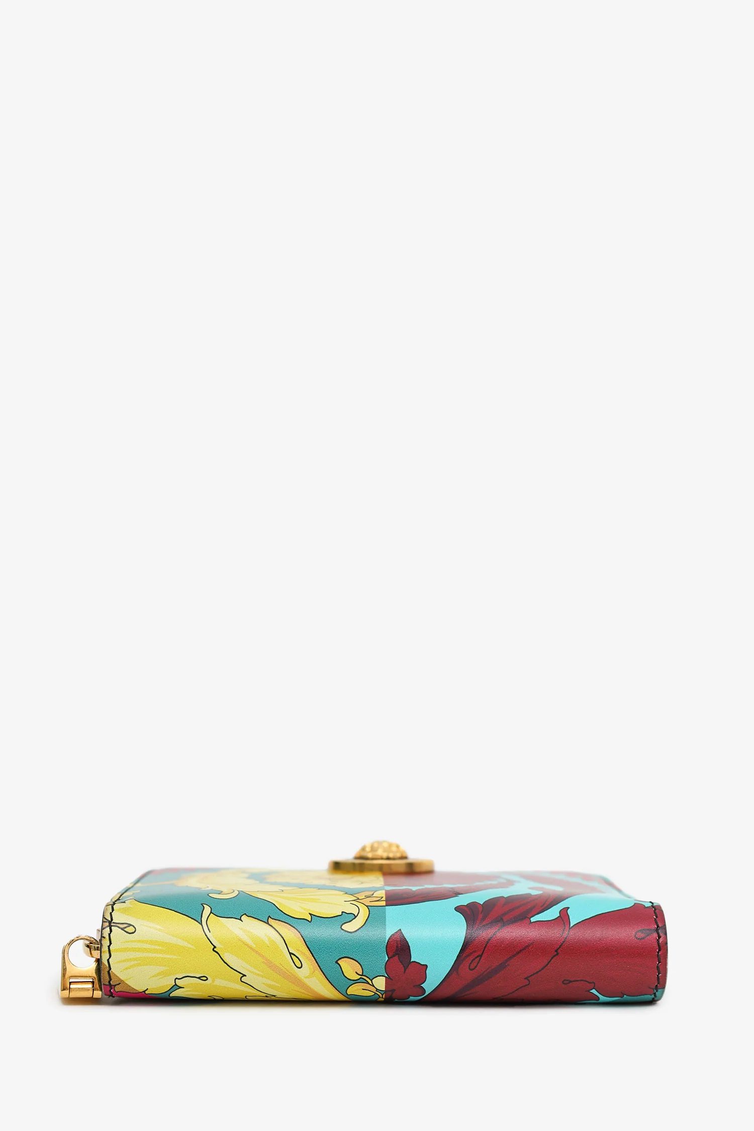 Versace Barocco Print GHW Leather Medusa Zip Wallet
