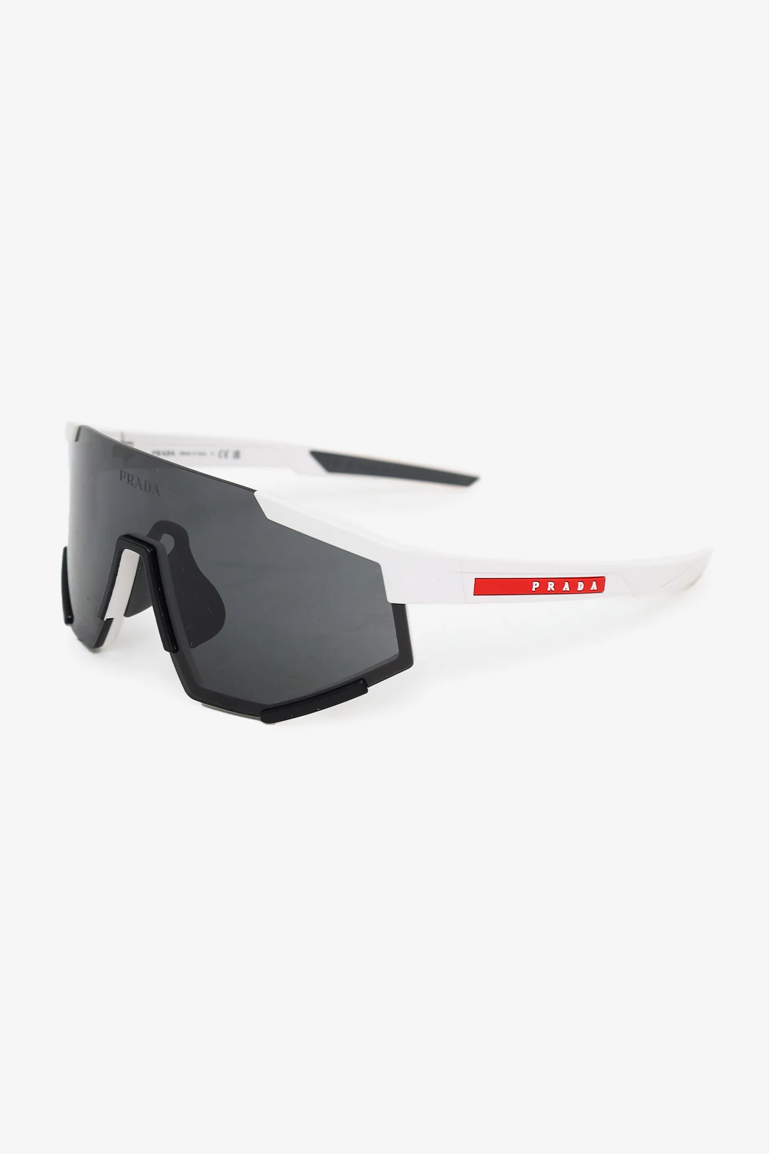 Prada Black/White Shield Tinted Sunglasses