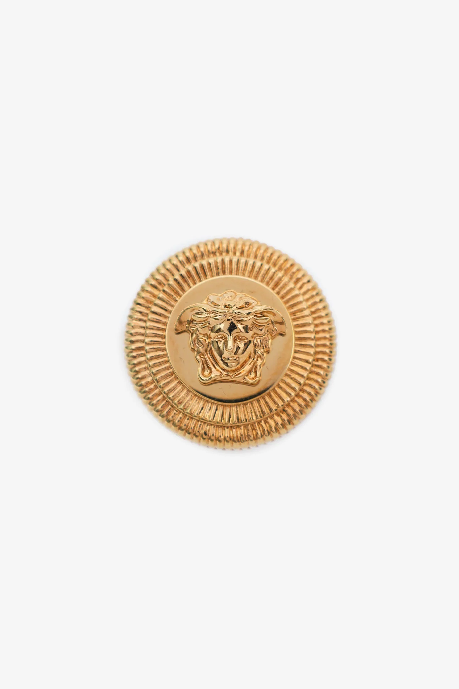 Versace Gold Tone Medusa Signet Ring