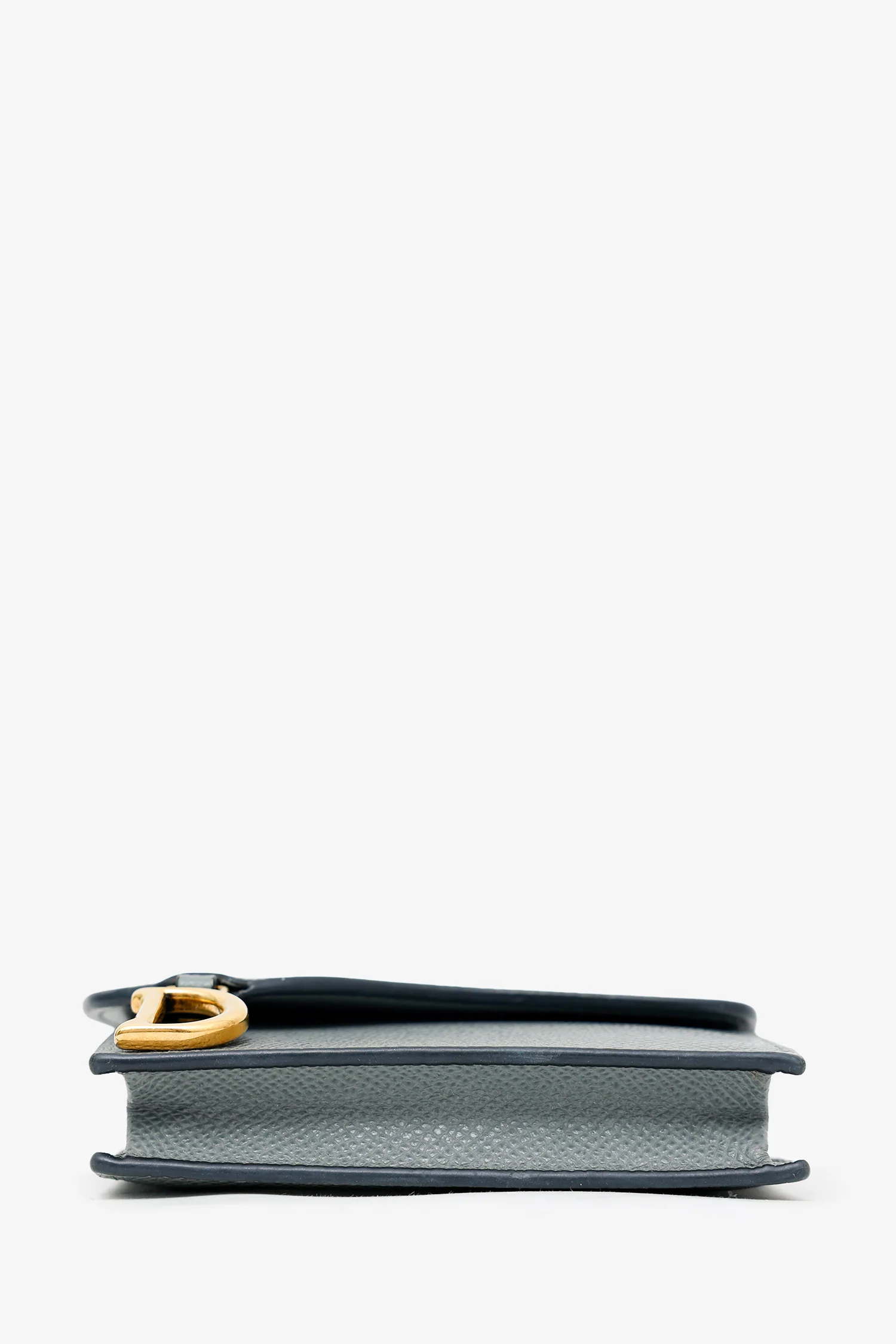 Christian Dior 2020 Grey Leather Saddle Wallet