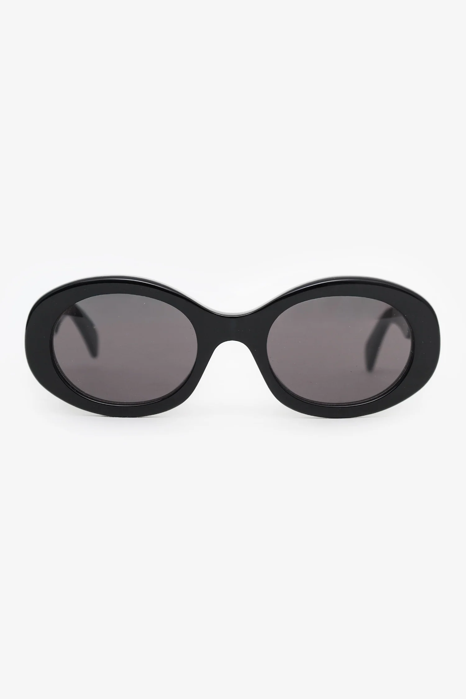 Celine Black Frame Triomphe Oval Sunglasses
