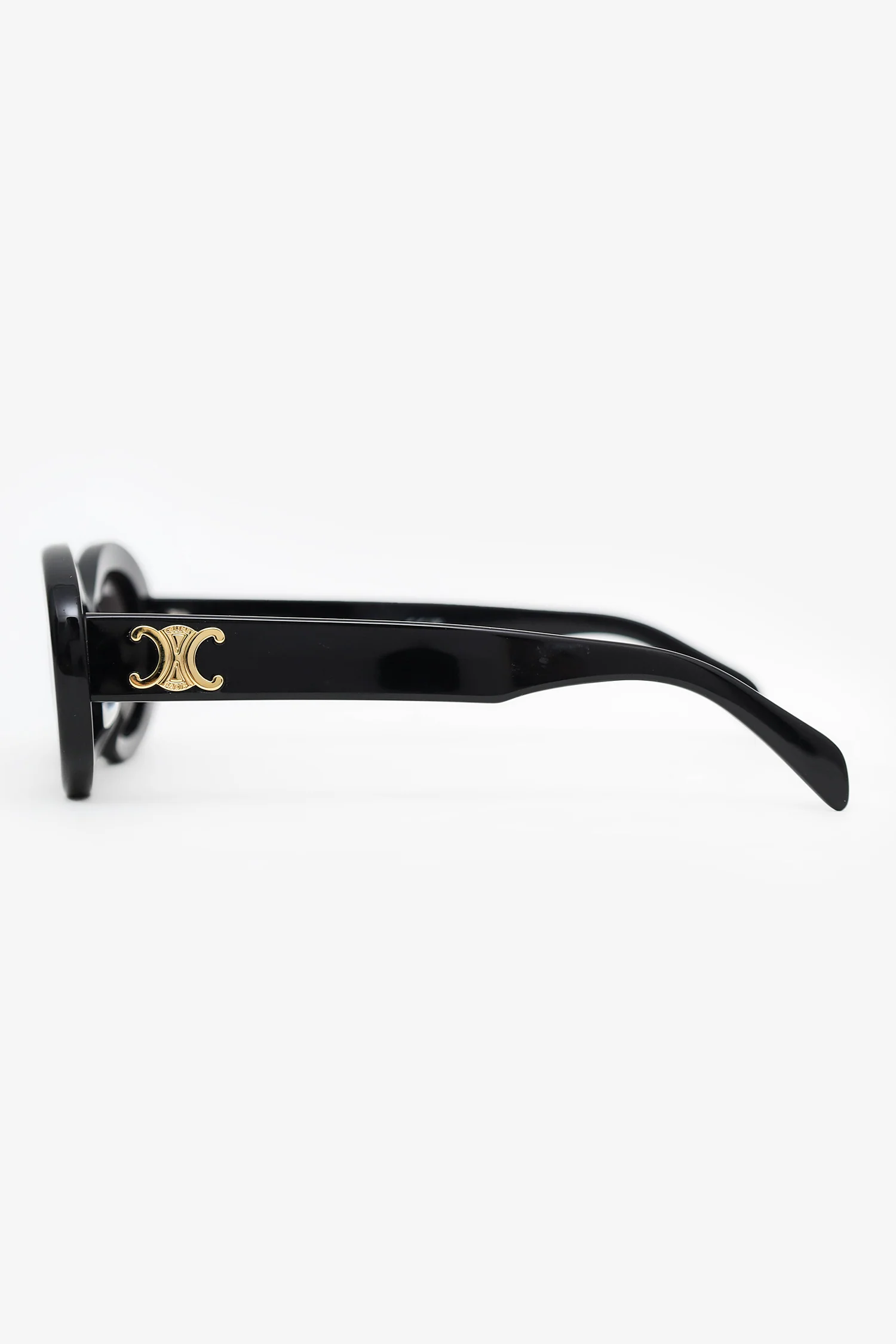 Celine Black Frame Triomphe Oval Sunglasses