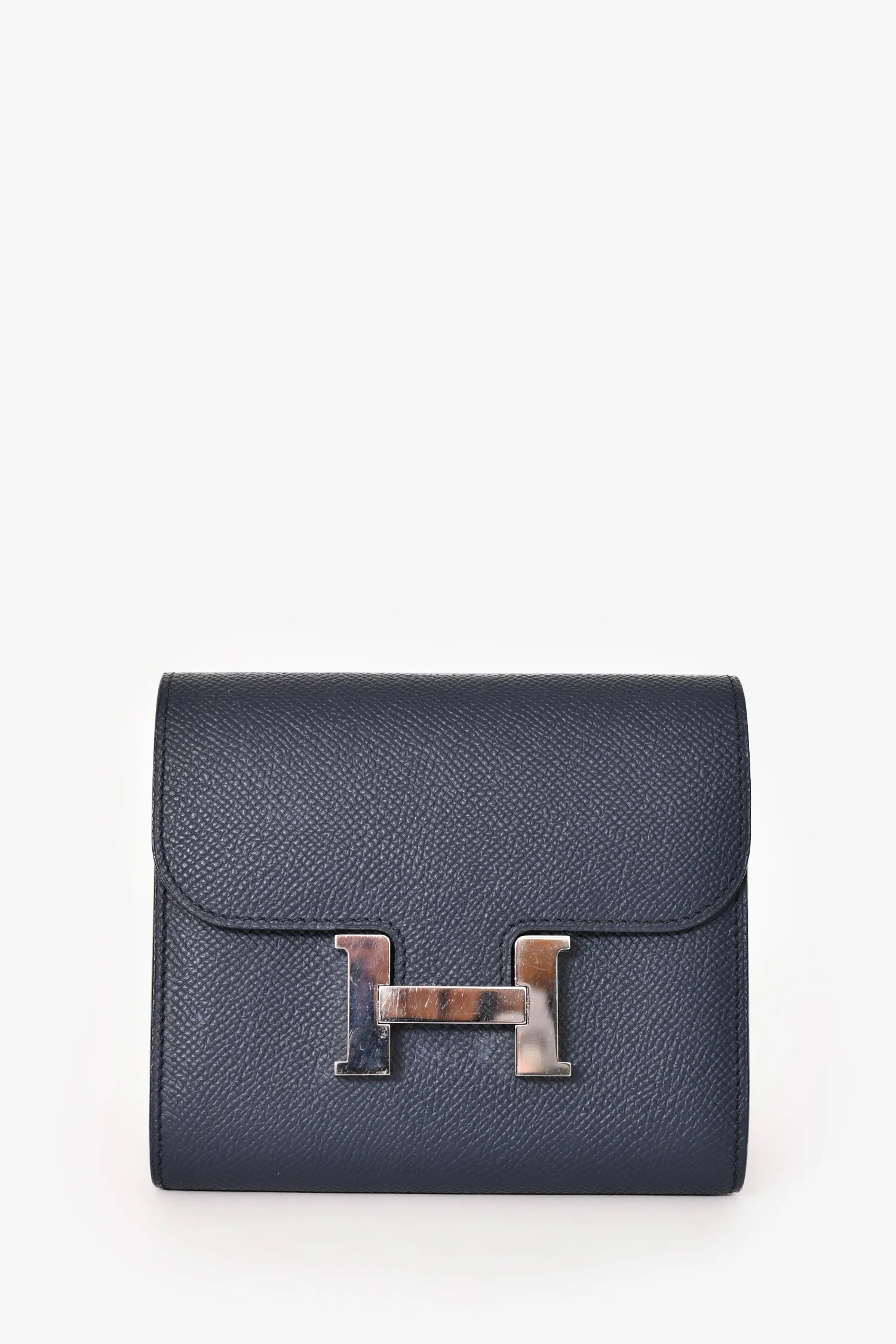 Hermès 2018 Indigo Blue Epsom Constance Pasant Wallet
