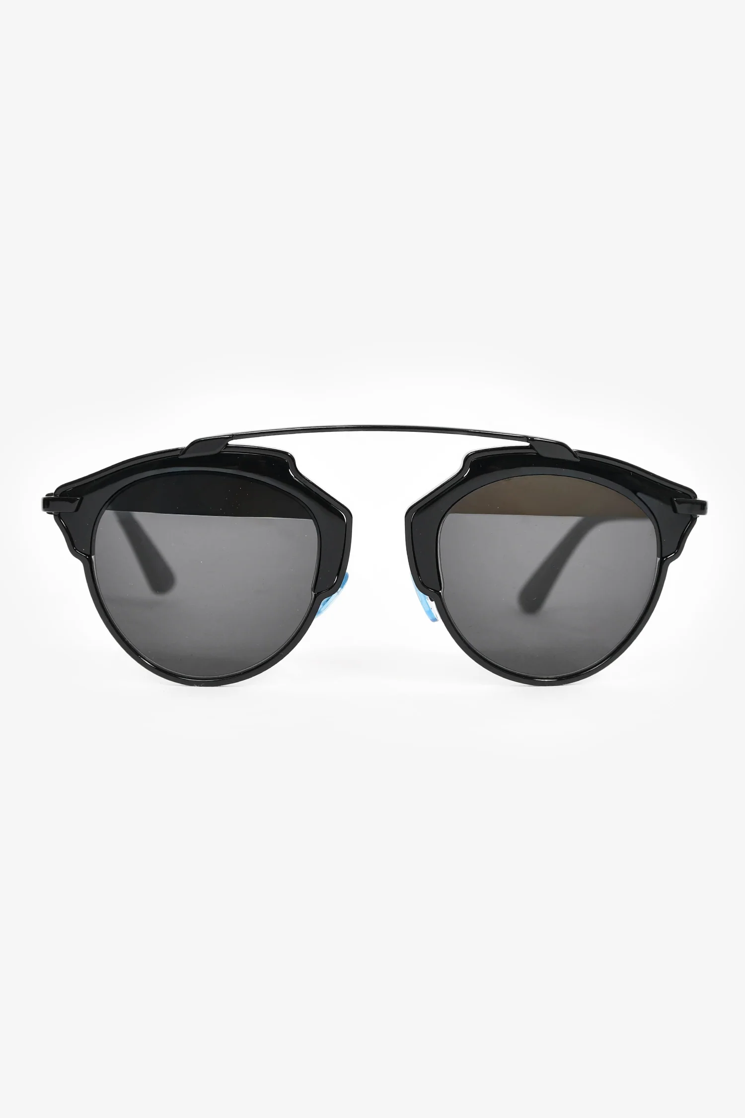 Christian Dior Black 'DiorSoReal' Sunglasses with Mirrored Lens