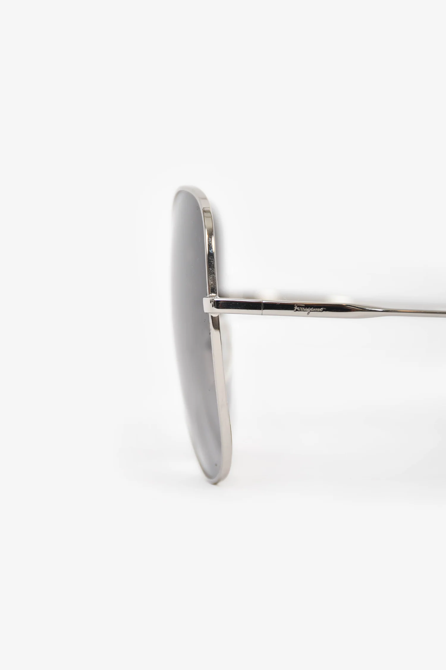 Salvatore Ferragamo Silver Tone Square Frame Sunglasses