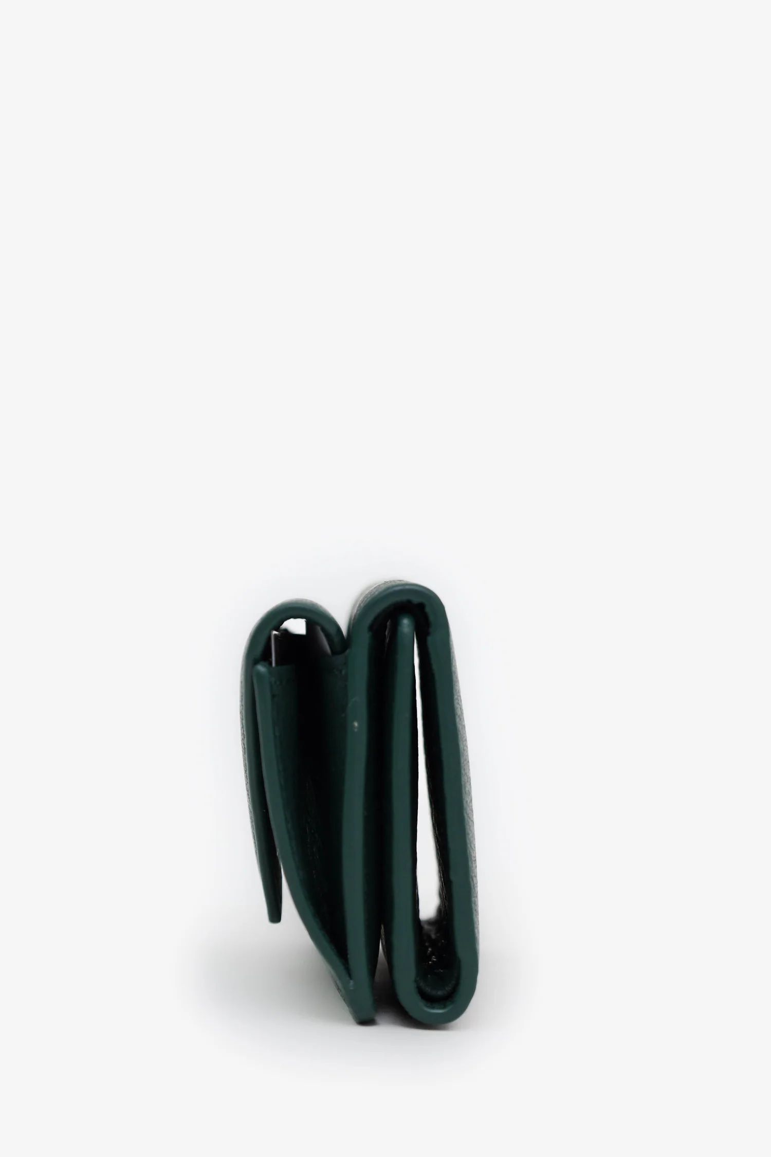 Balenciaga Green Leather Papier Mini Compact Wallet
