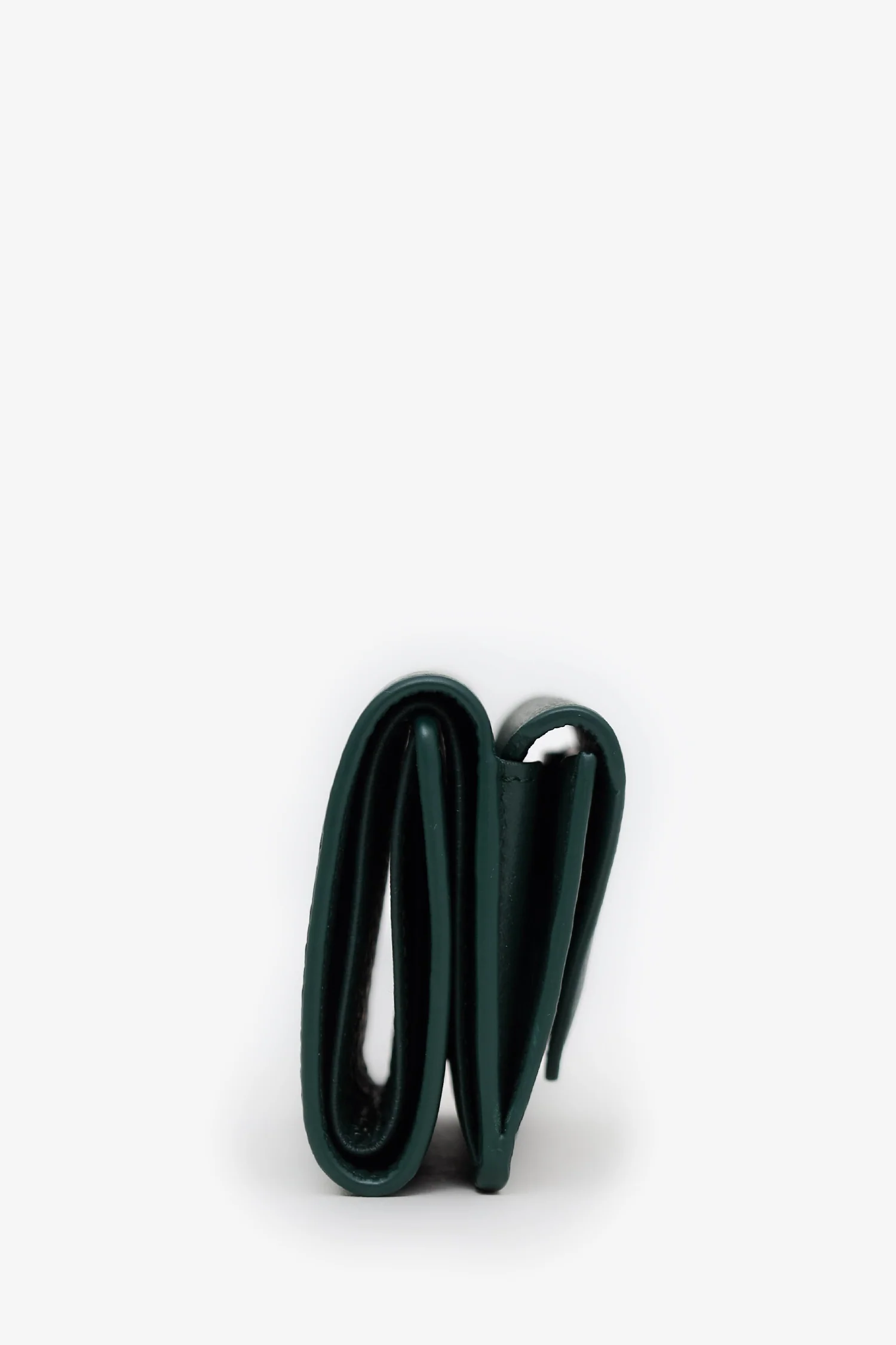Balenciaga Green Leather Papier Mini Compact Wallet