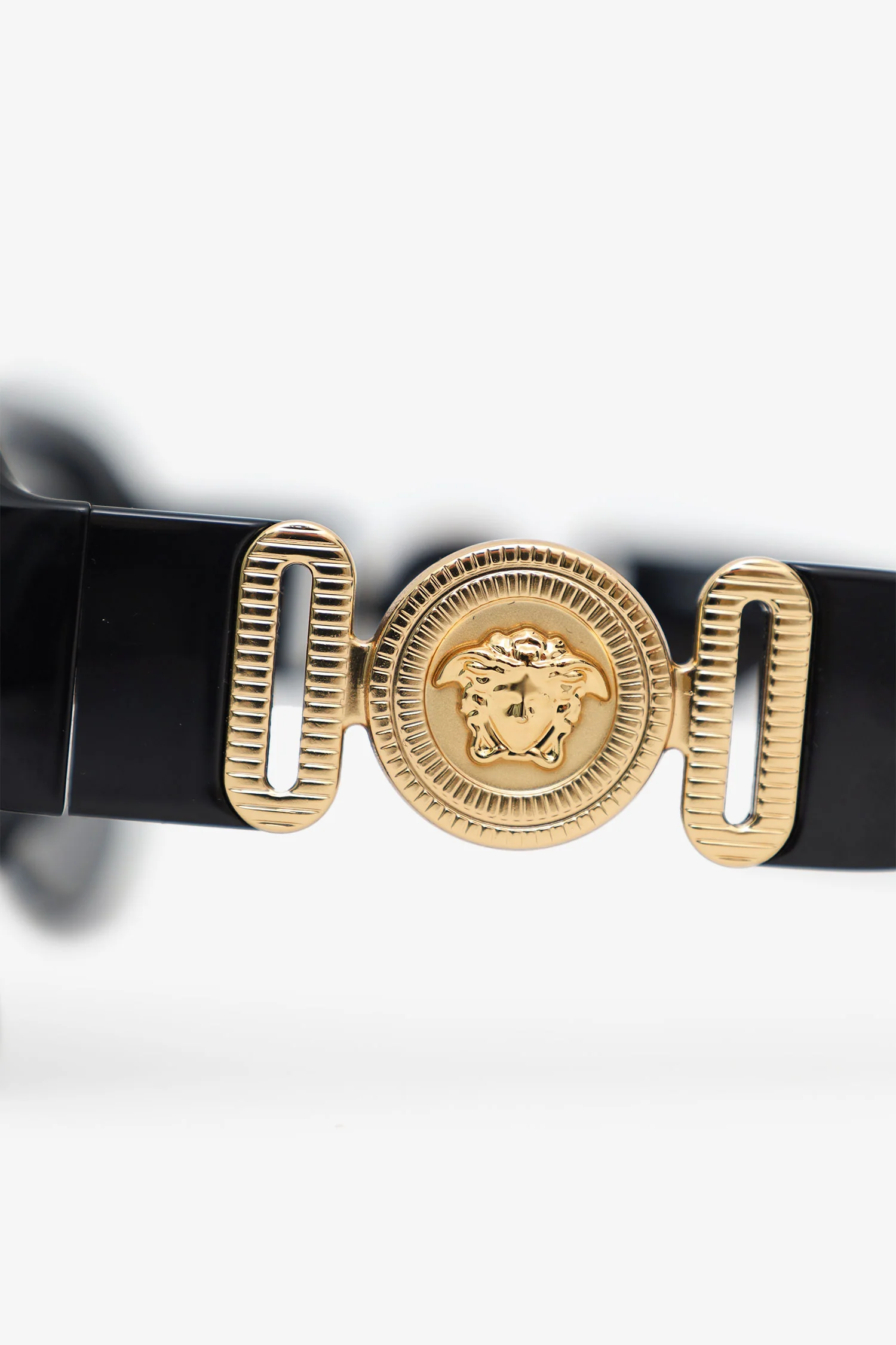 Versace Black Frame Medusa Biggie Shield Sunglasses