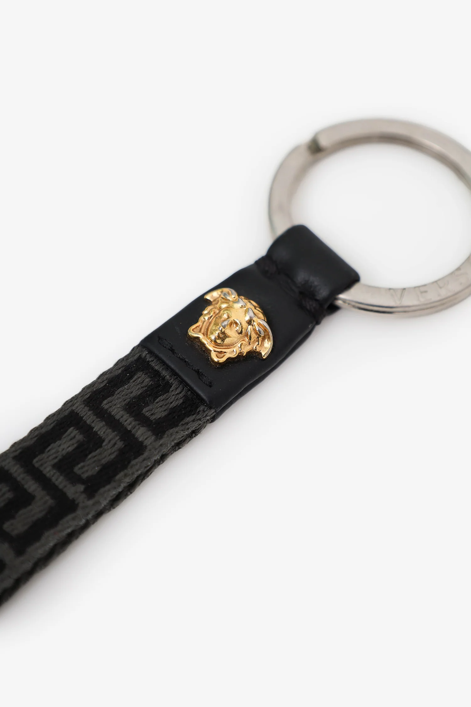 Versace Black/Grey 'Greca' Keychain