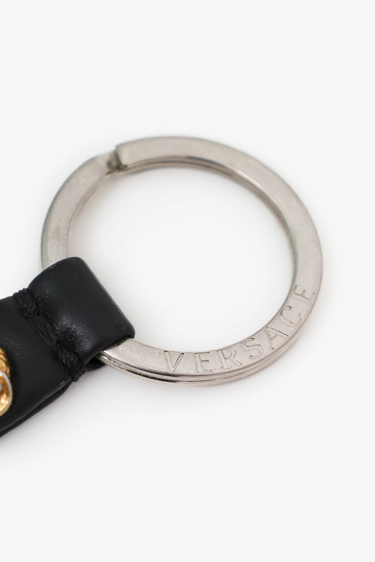 Versace Black/Grey 'Greca' Keychain