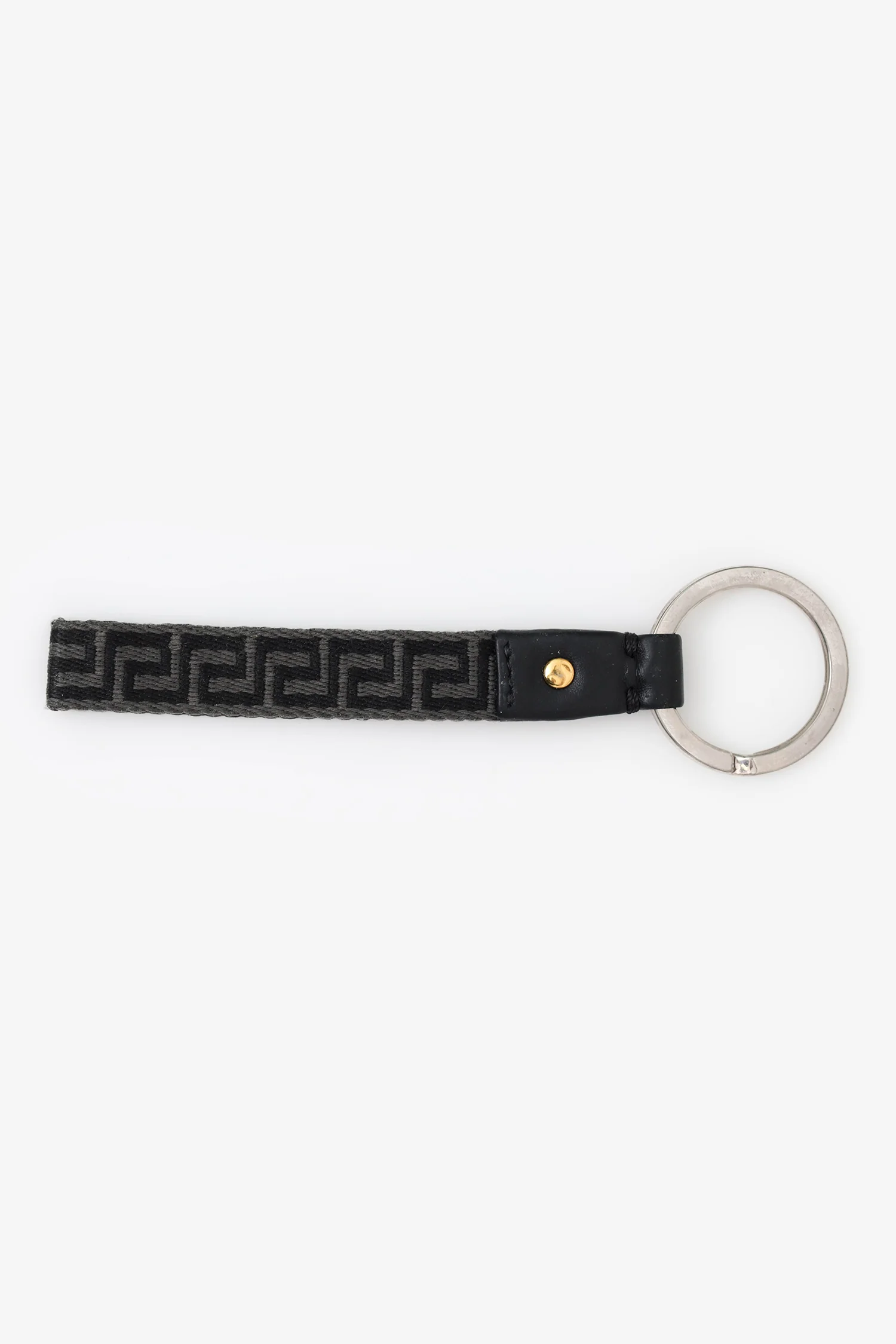 Versace Black/Grey 'Greca' Keychain
