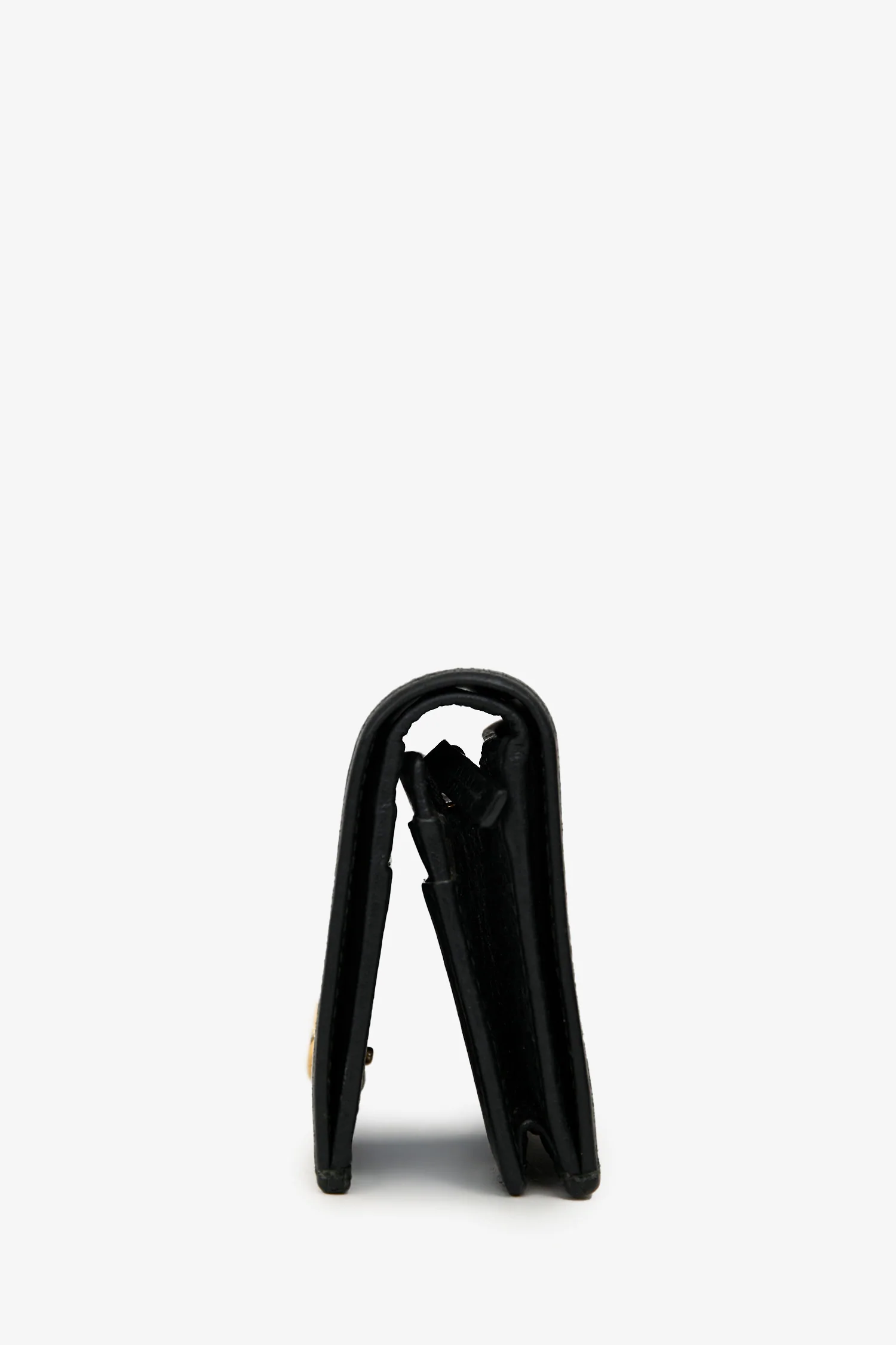 Gucci Black Grained Leather GG Marmont Bi-Fold Wallet