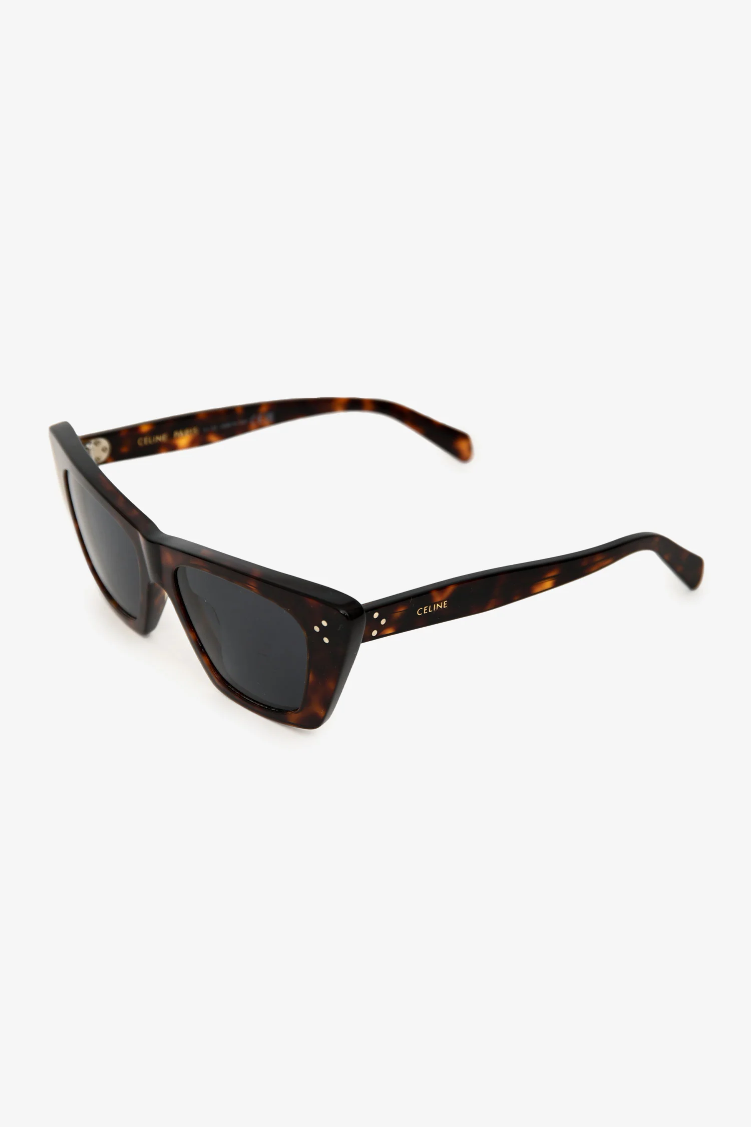 Celine Dark Brown Tortoise Acetate Cat Eye Sunglasses