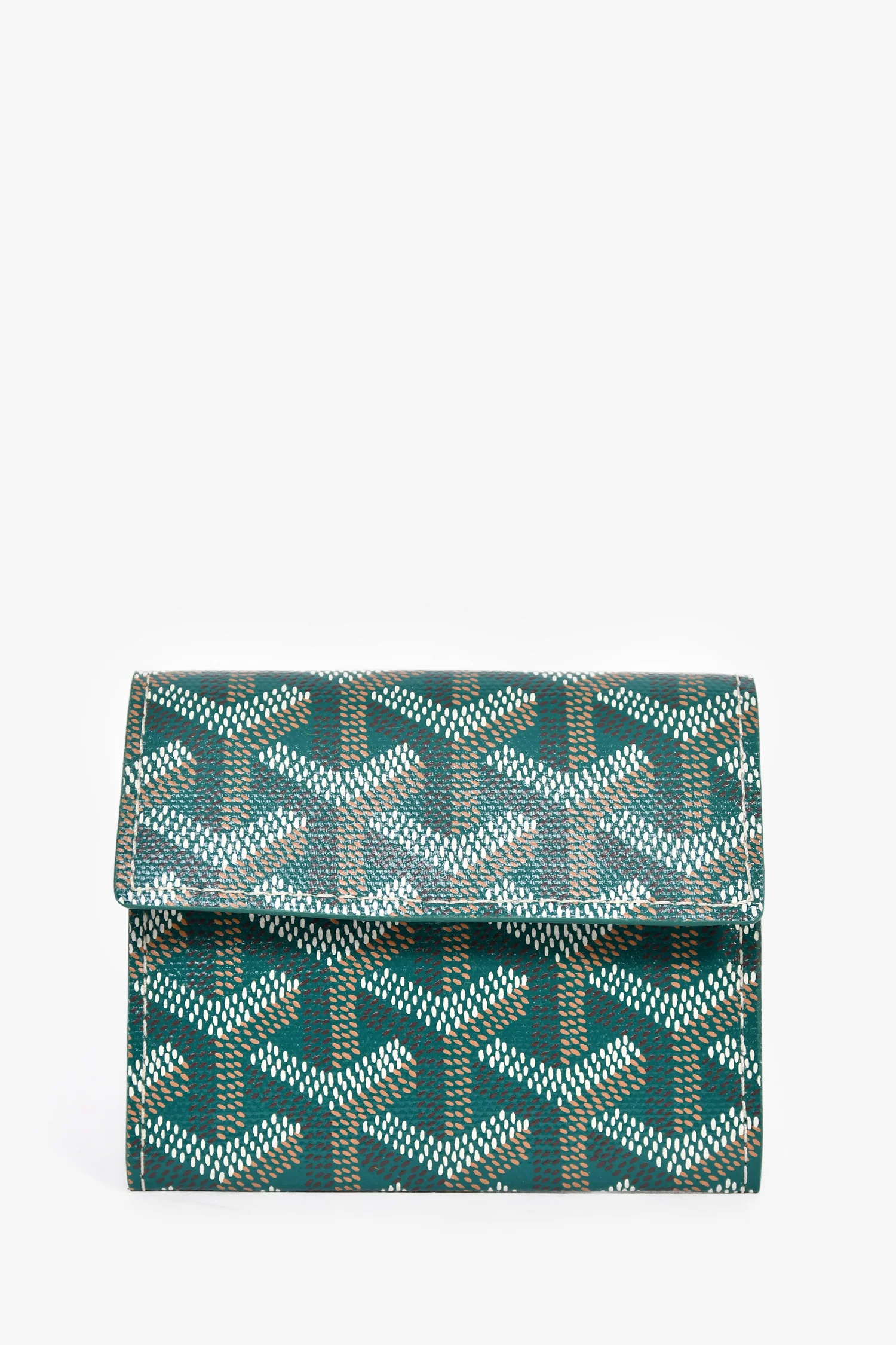 Goyard Green Coated Canvas 'Marigny' Compact Wallet