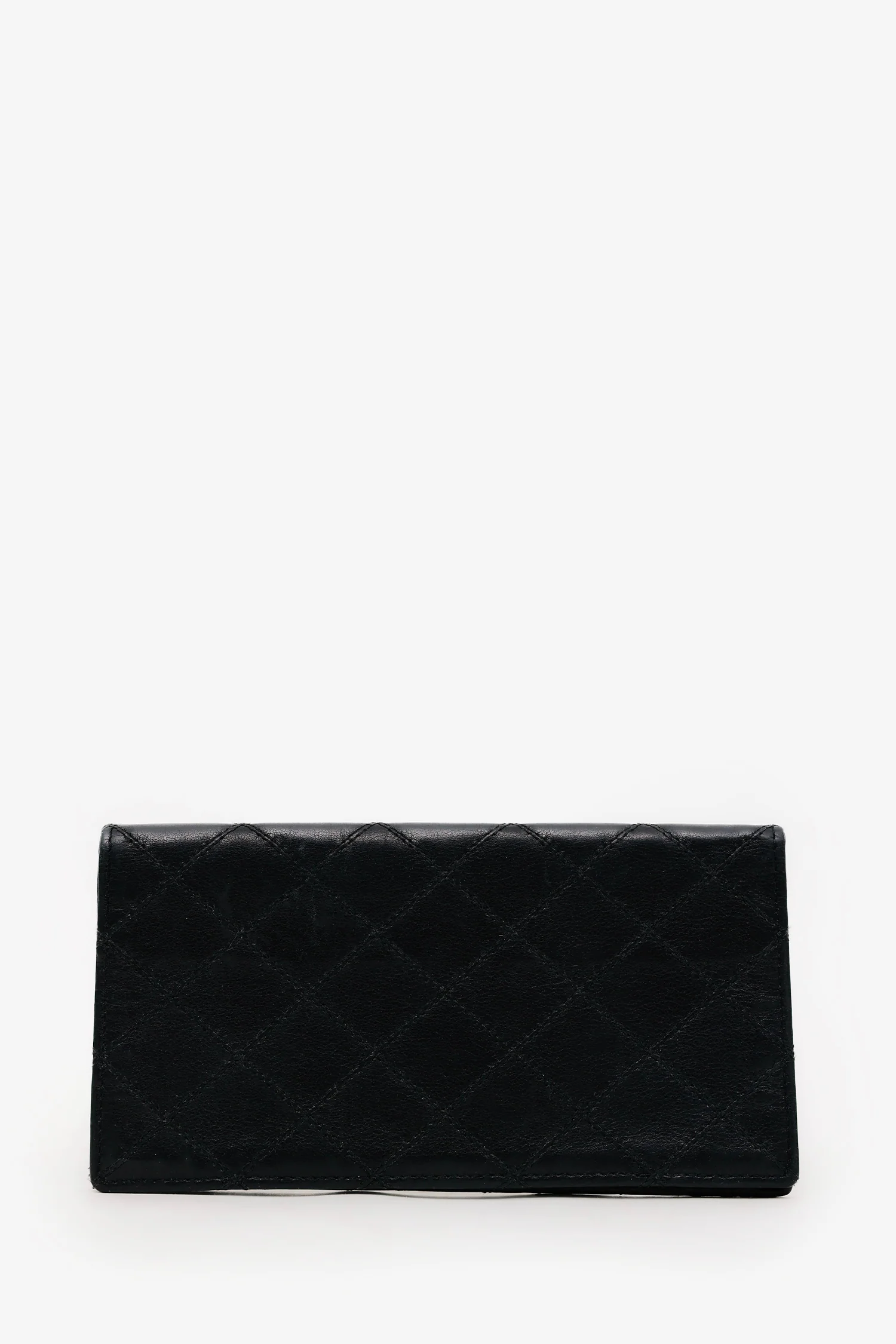 Pre-Loved Chanel™ 1989-91 Black Quilted Leather Bi-Fold Chequebook Holder
