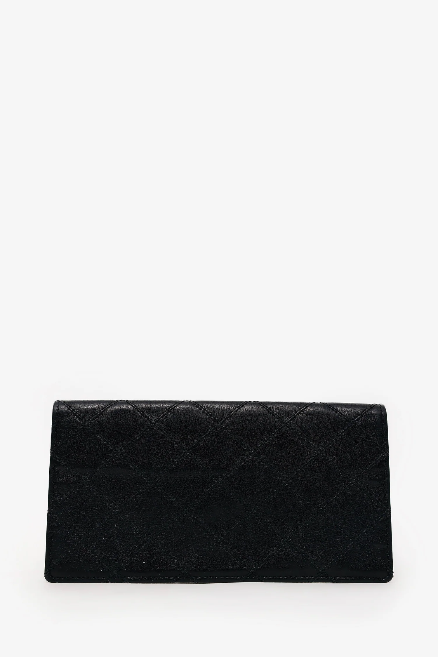 Pre-Loved Chanel™ 1989-91 Black Quilted Leather Bi-Fold Chequebook Holder