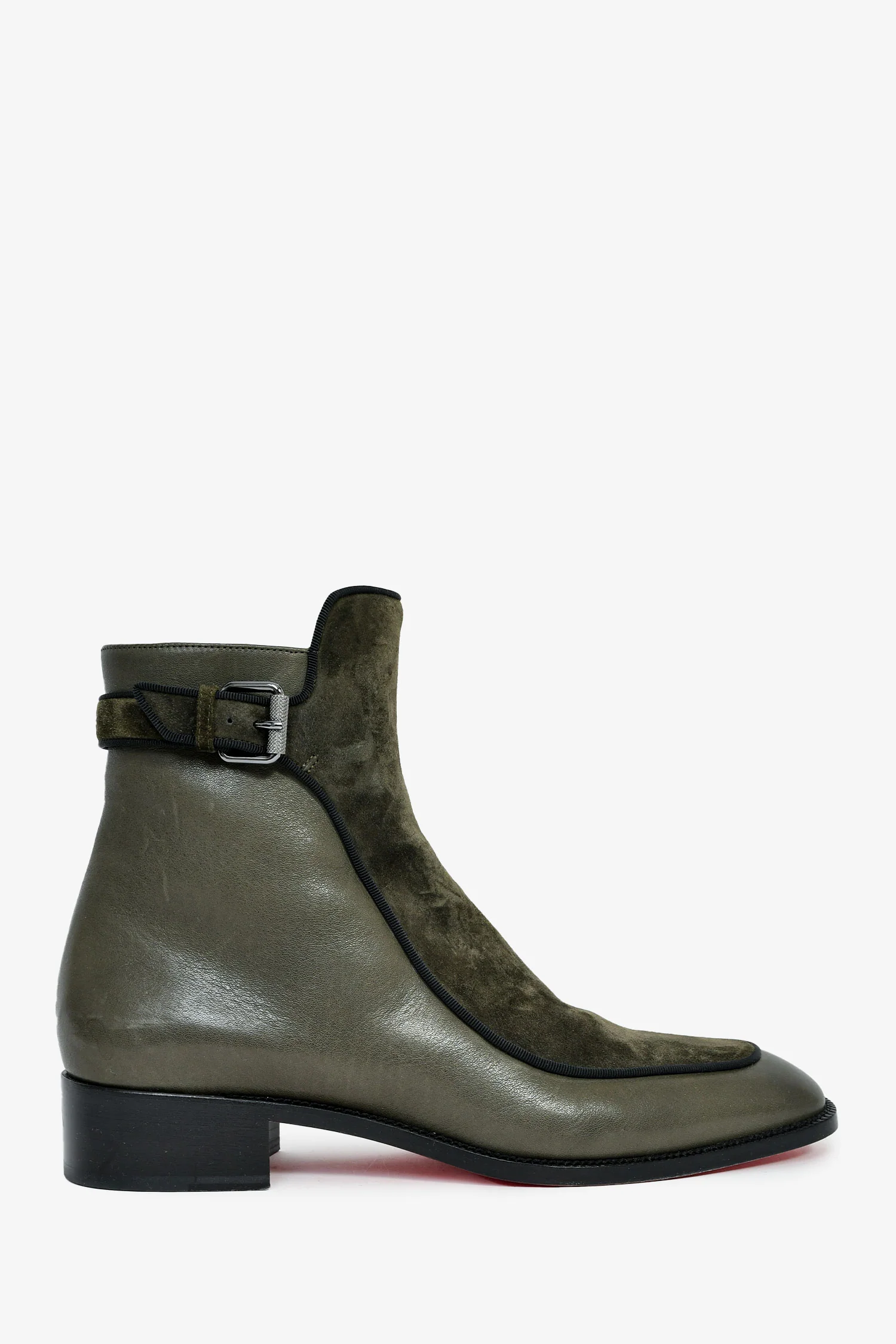 Christian Louboutin Green Suede/Leather Ankle Boots Size 39.5 Mens