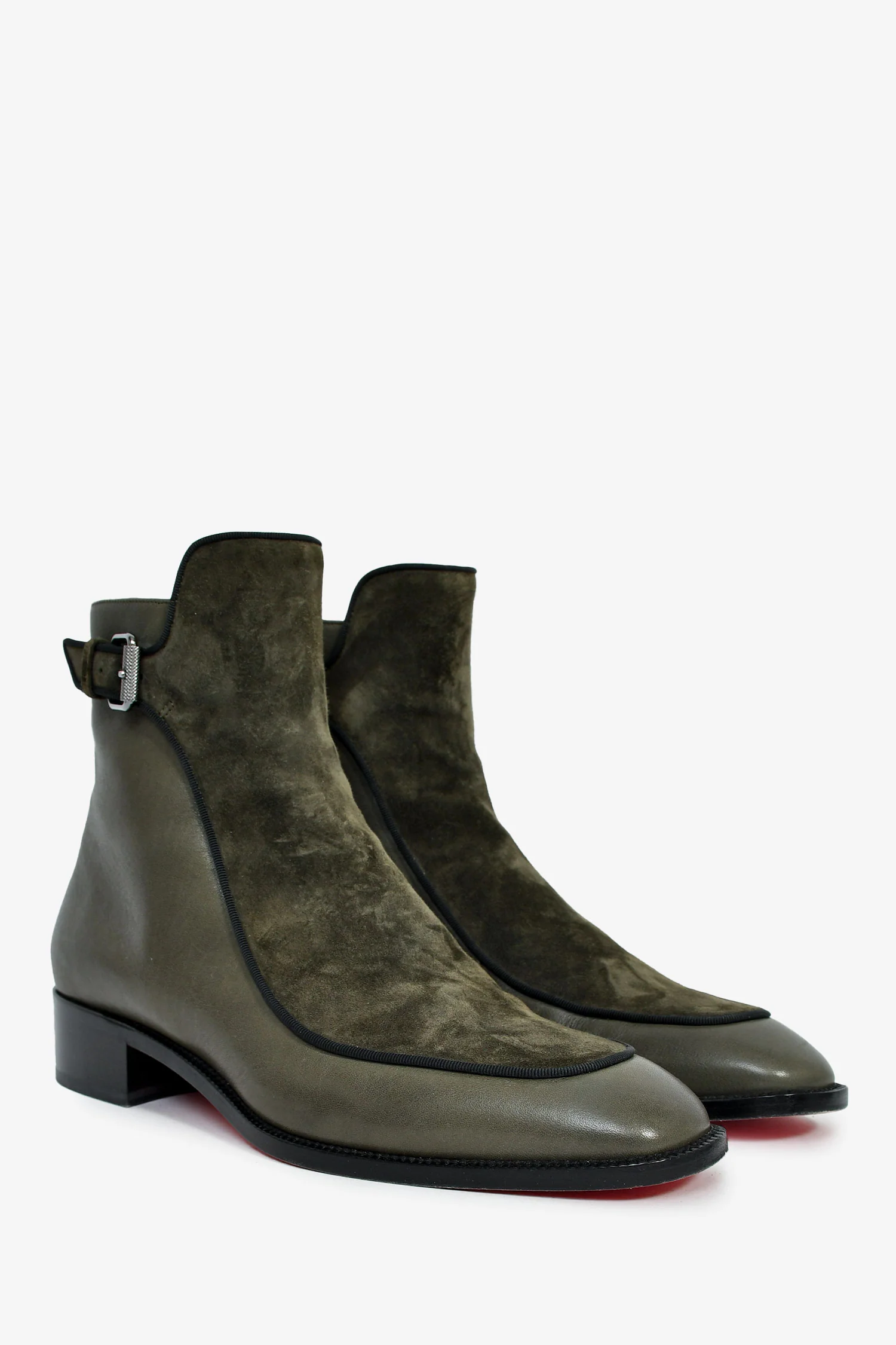 Christian Louboutin Green Suede/Leather Ankle Boots Size 39.5 Mens