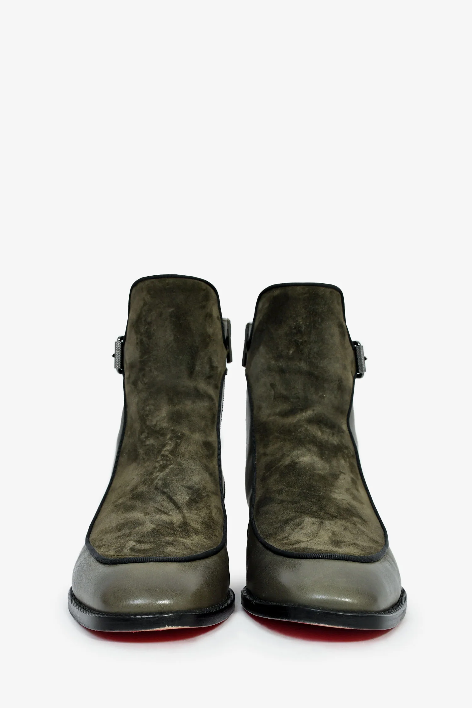 Christian Louboutin Green Suede/Leather Ankle Boots Size 39.5 Mens