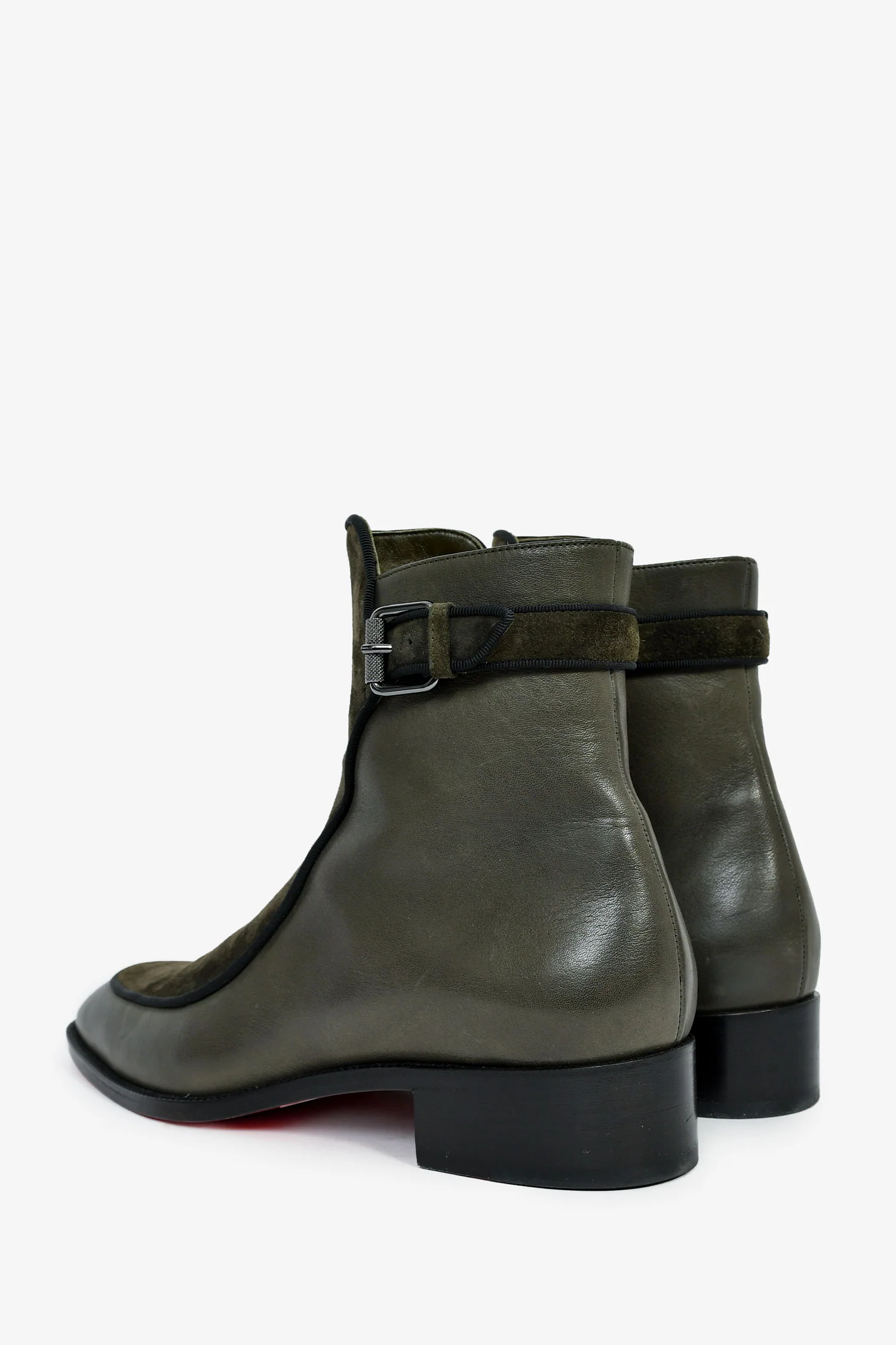 Christian Louboutin Green Suede/Leather Ankle Boots Size 39.5 Mens