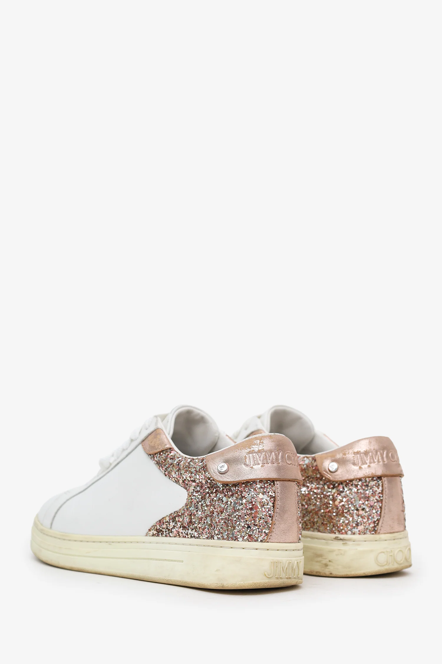 Jimmy Choo White/Glitter Chunky Sneaker Size 40