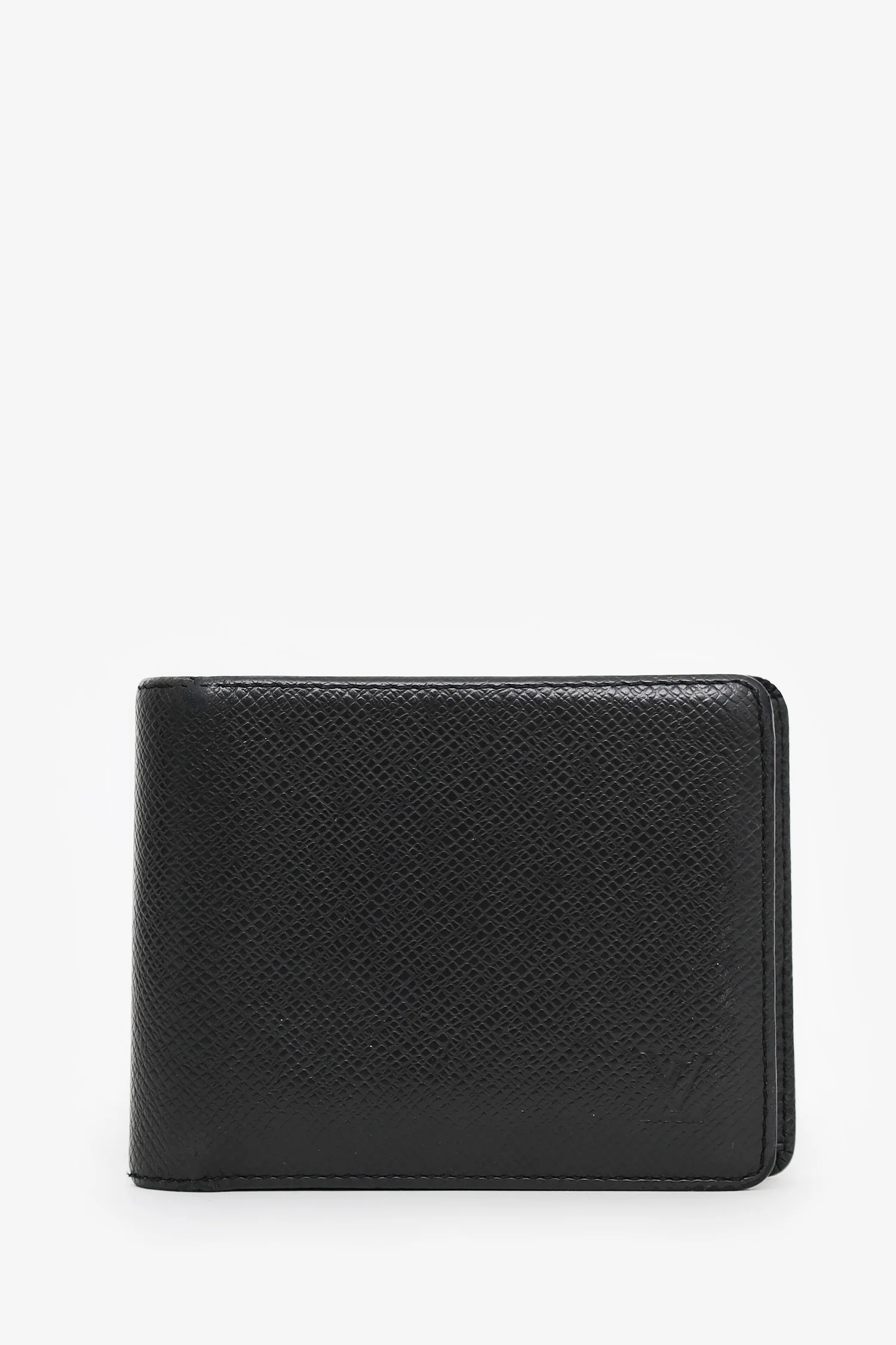 Louis Vuitton Black Leather Bi-Fold Wallet