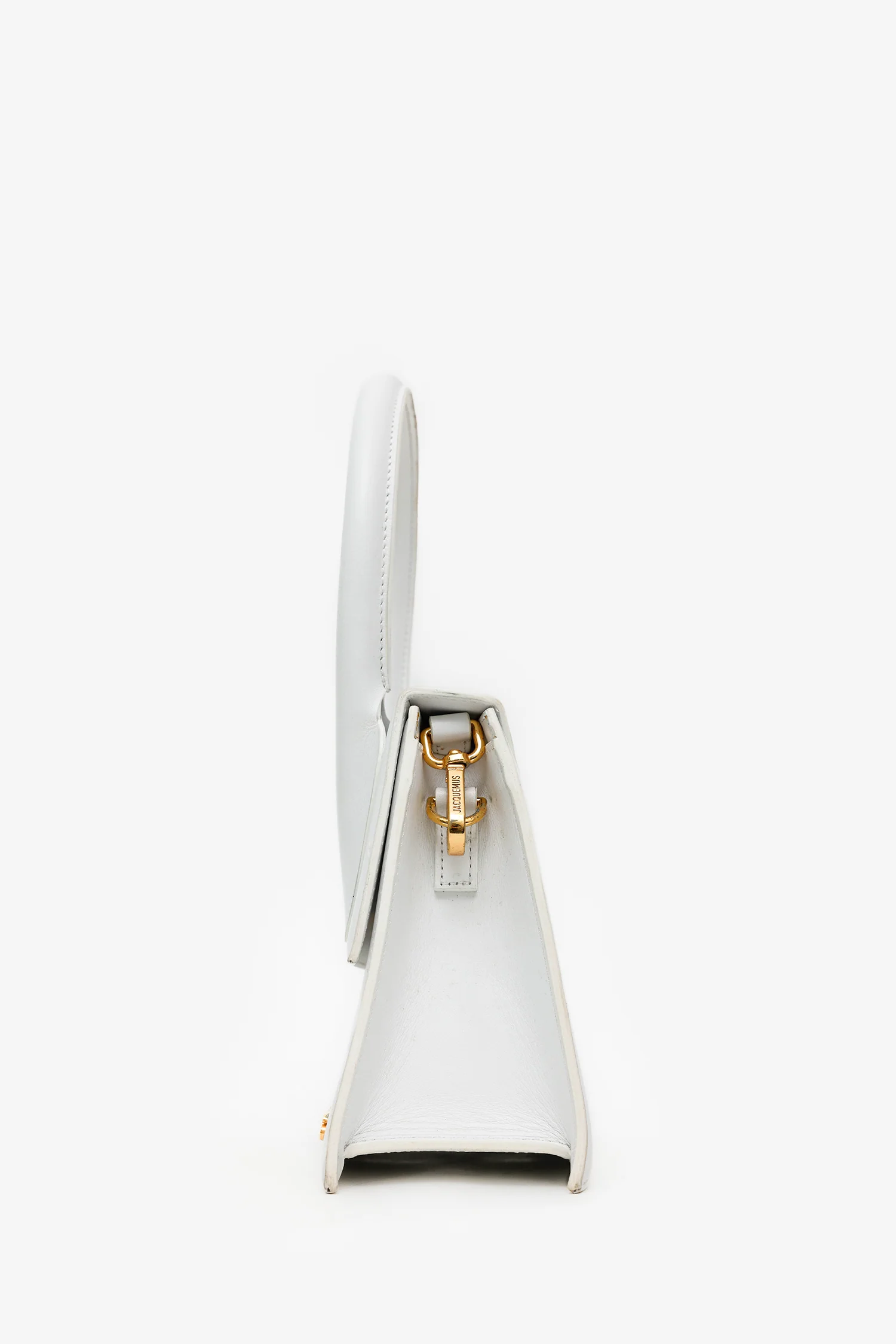 Jacquemus White Leather Medium 'Le Chiquito' Top Handle With Strap