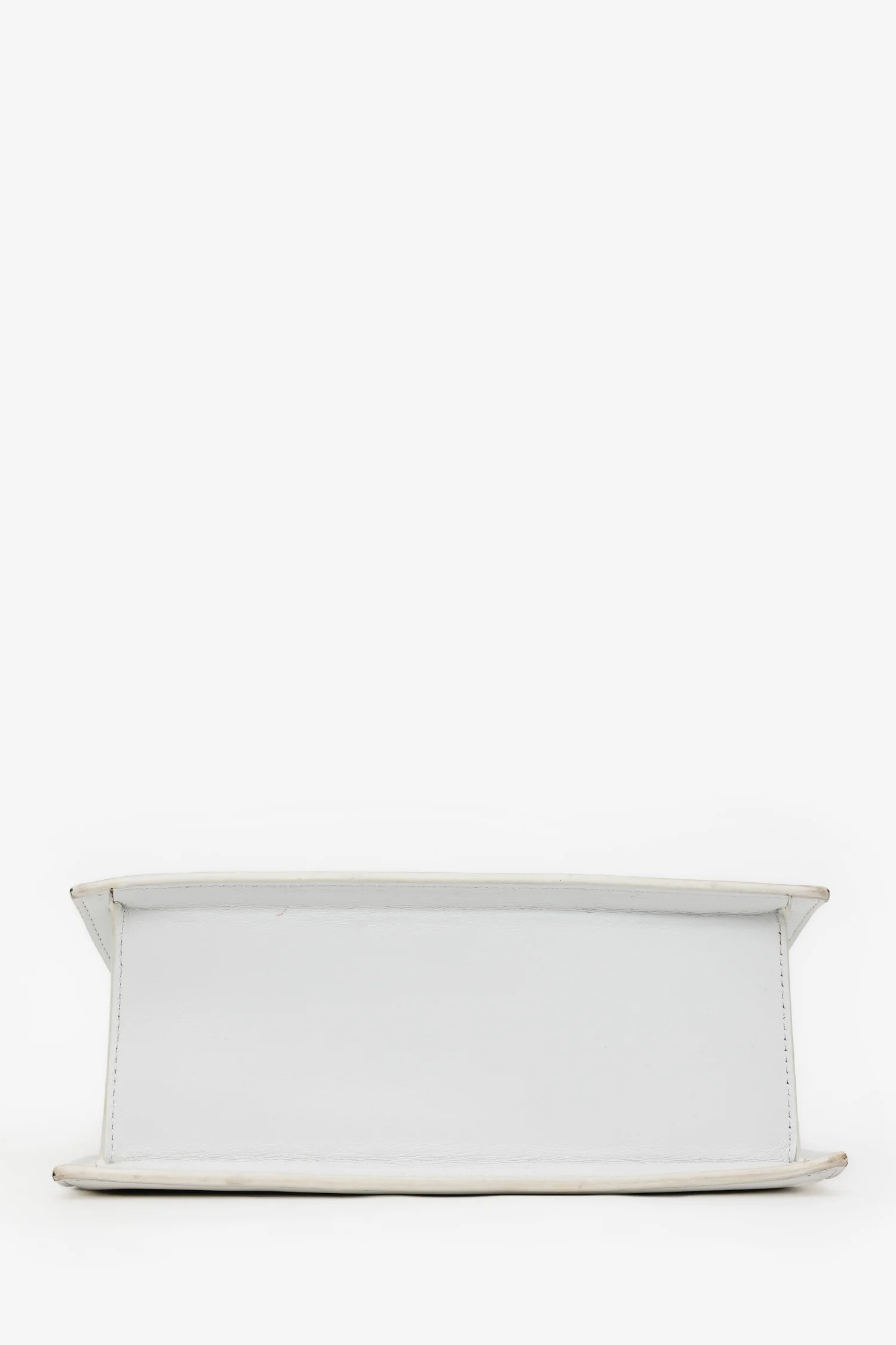 Jacquemus White Leather Medium 'Le Chiquito' Top Handle With Strap