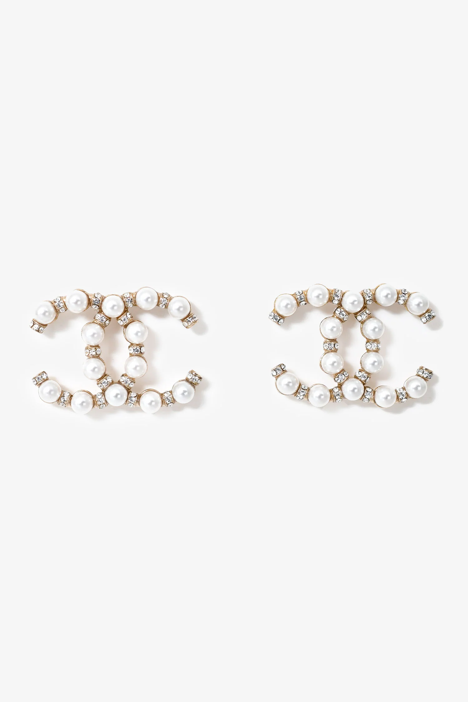 Pre-Loved Chanel™ Pearl/Rhinestone CC Stud Earrings