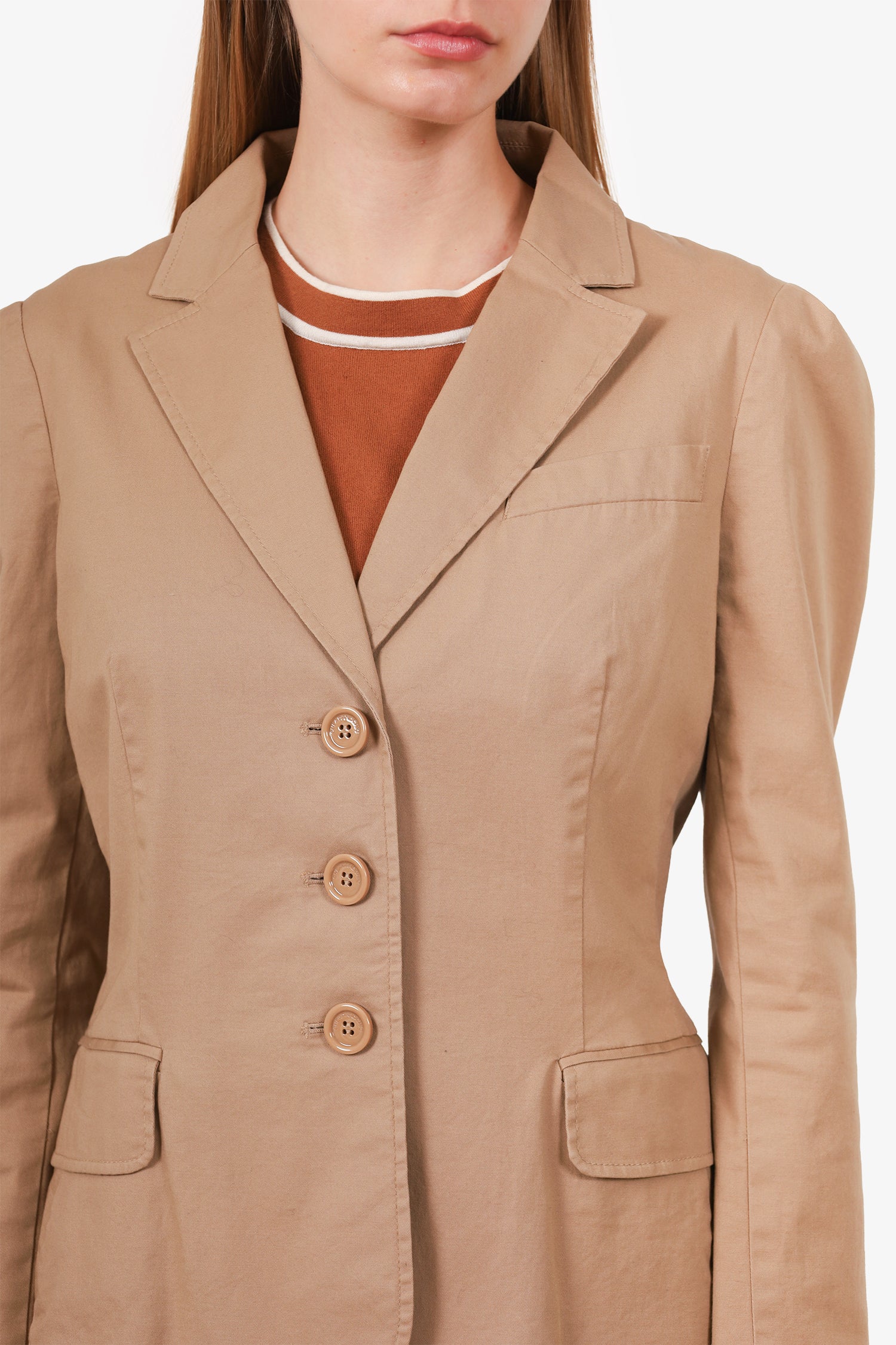 Moschino Cheap & Chic Brown Cotton Tie-Back Blazer Size 10
