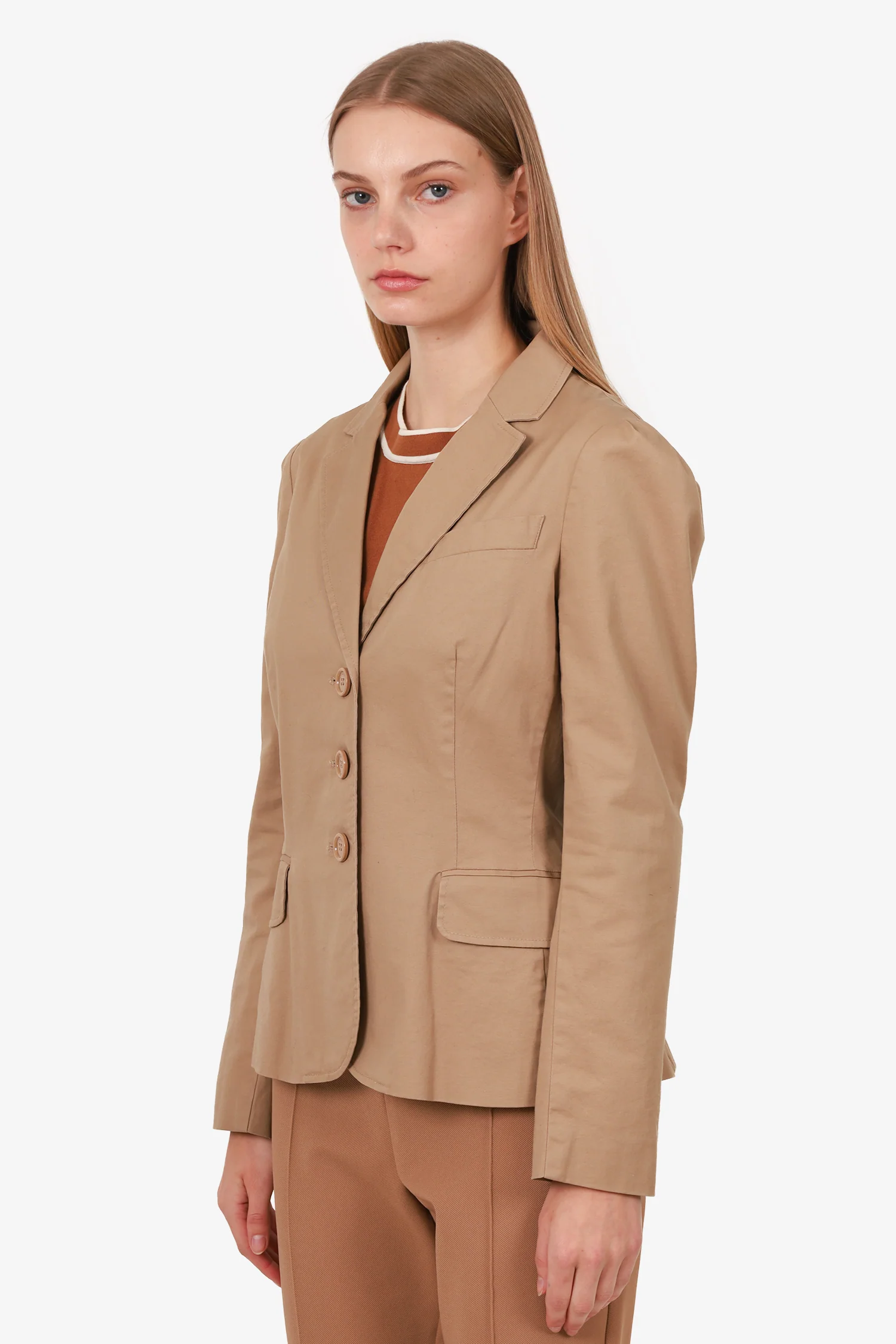 Moschino Cheap & Chic Brown Cotton Tie-Back Blazer Size 10