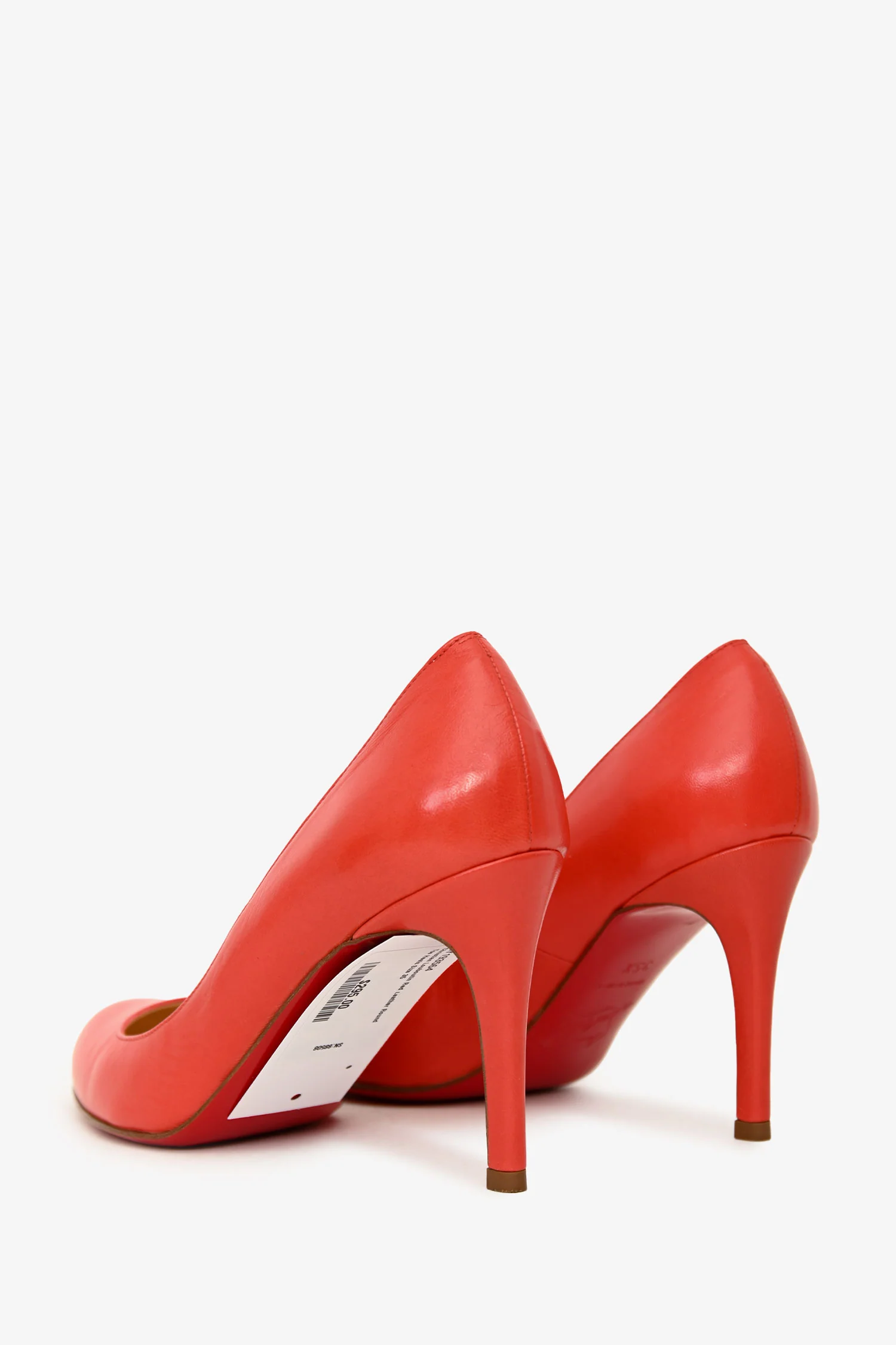 Christian Louboutin Red Leather Round Toe Heels Size 35