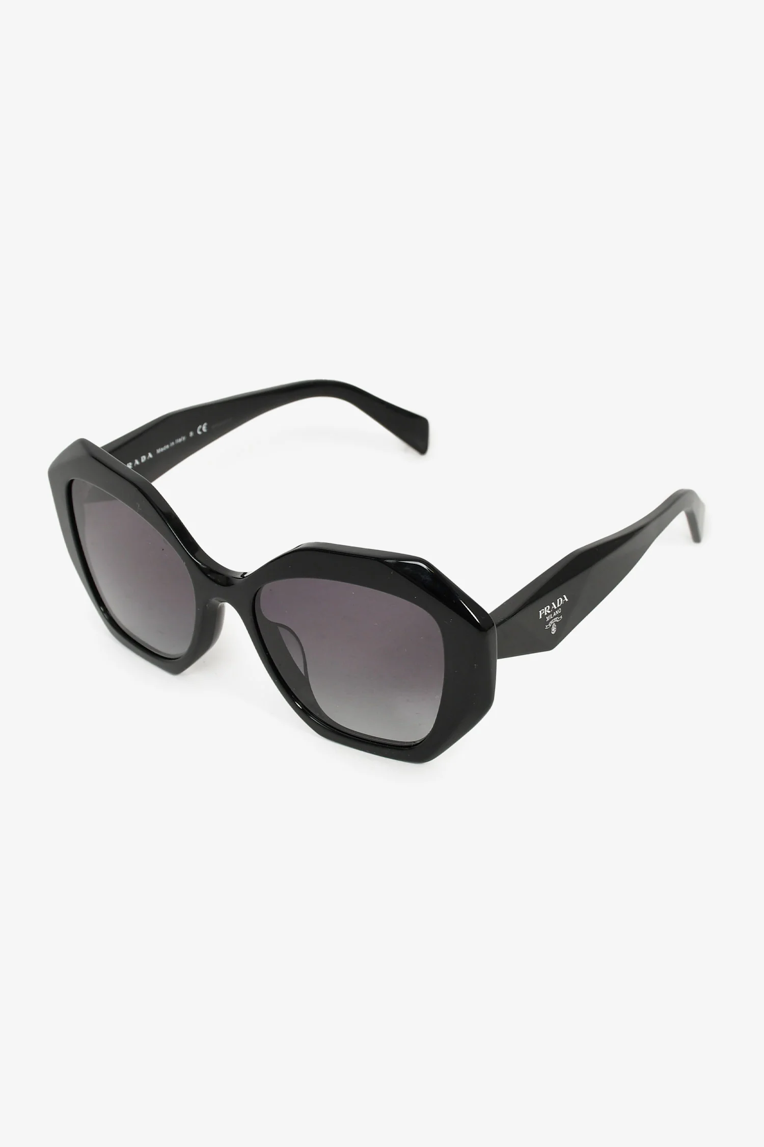 Prada Black 'Hexagon' Sunglasses