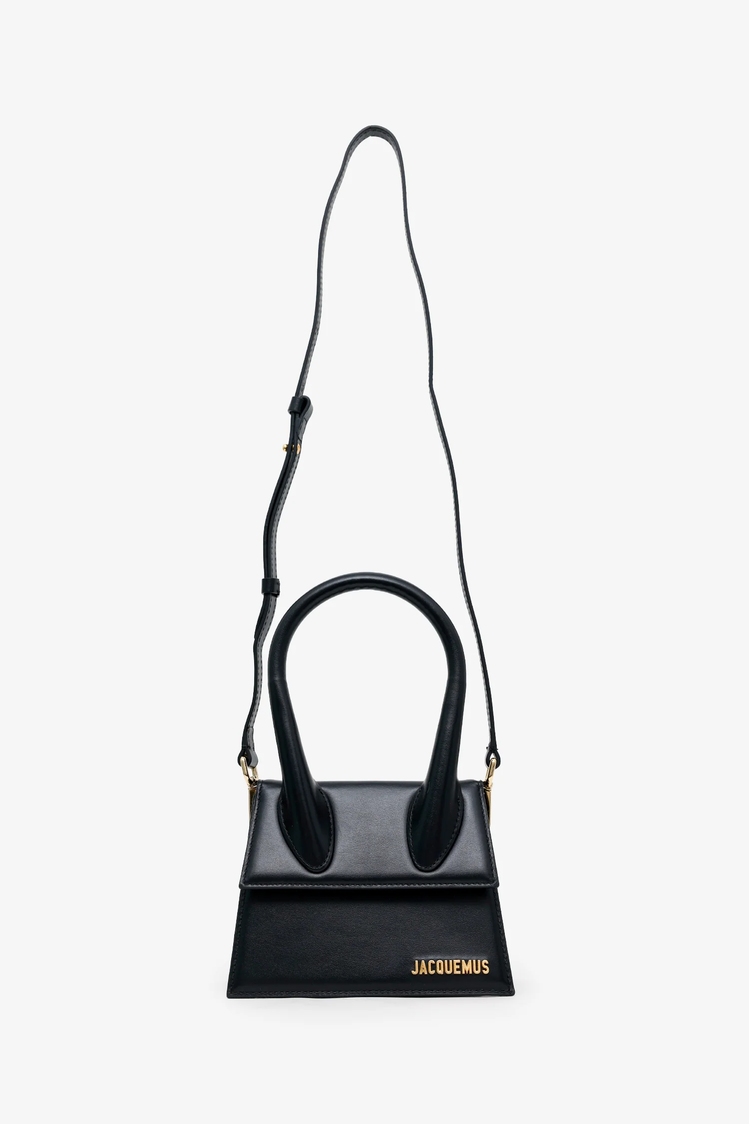 Jacquemus Black Leather 'Le Grand Chiquito' Shoulder Bag With Strap