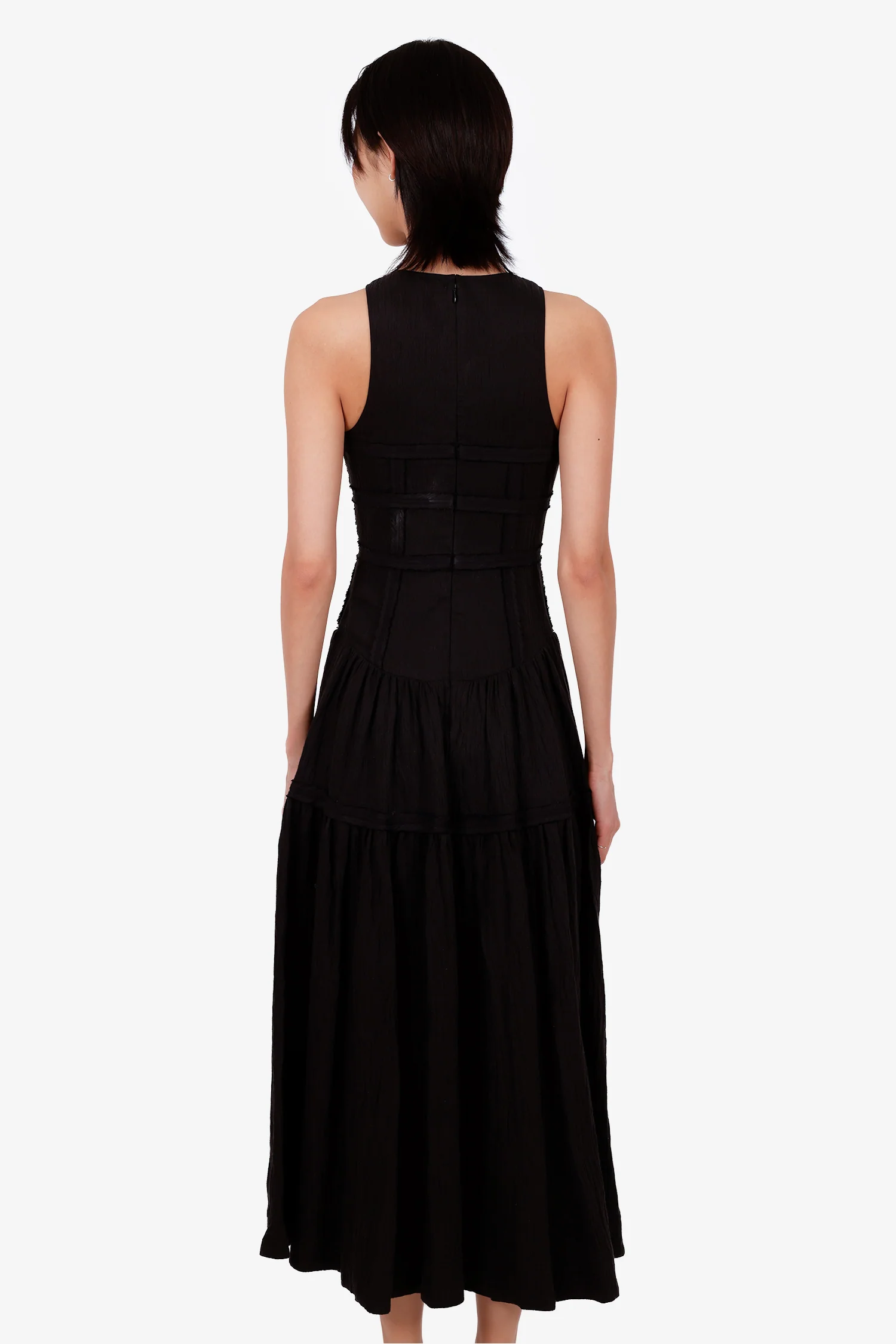 AJE Black Corset Midi Dress Size 6