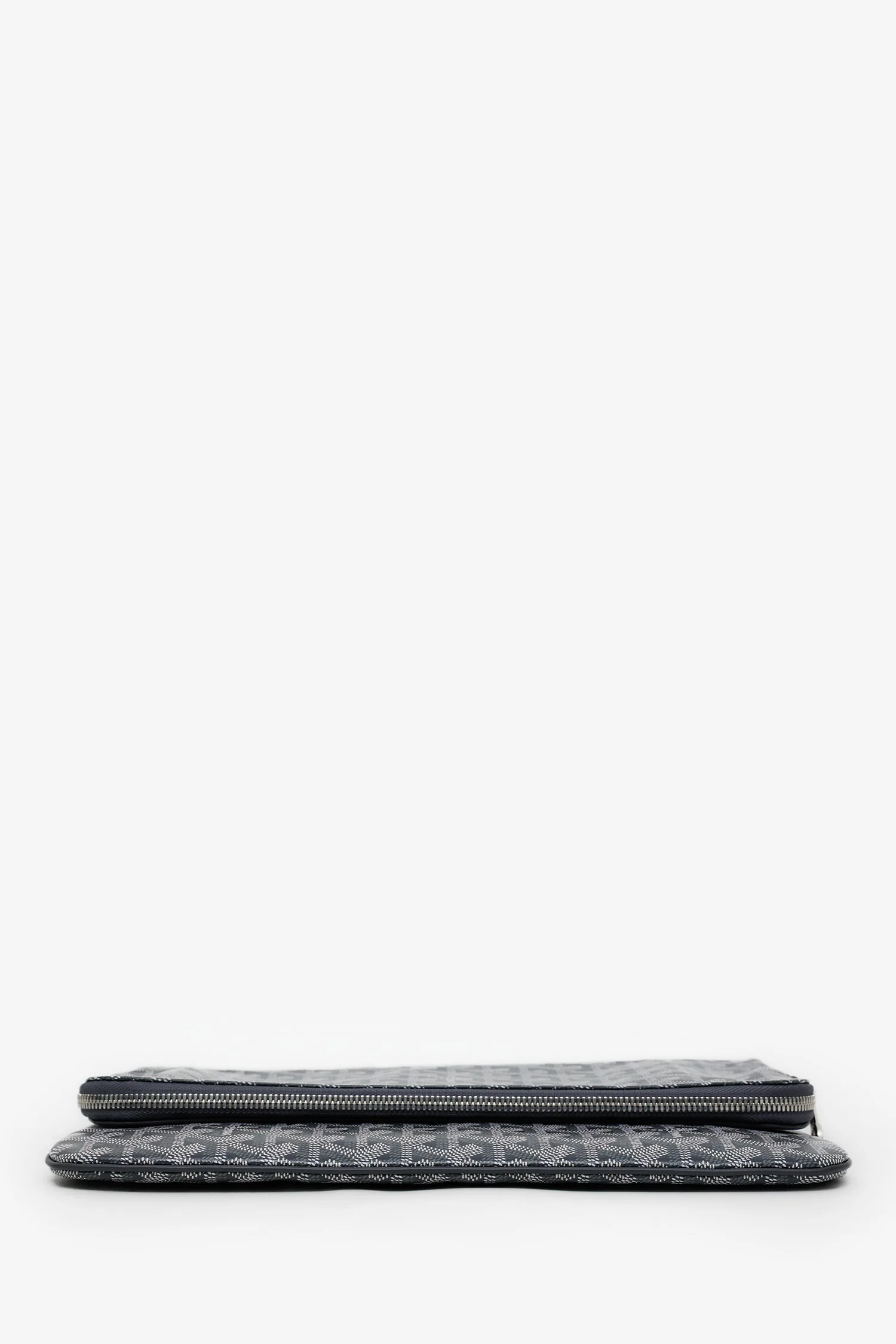 Goyard Grey Goyardine Leather 'Sainte Marie' GM Clutch