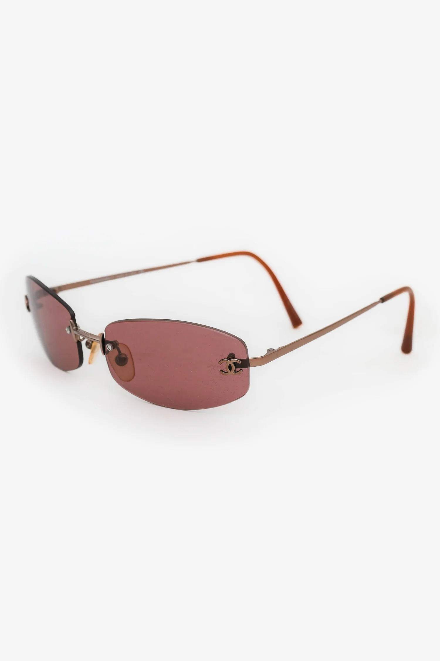 Pre-Loved Chanel™ Vintage Brown Tinted Sunglasses