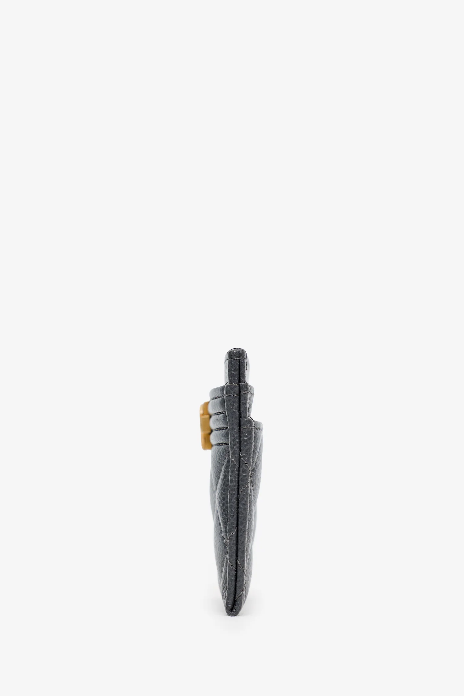 Pre-Loved Chanel™ Grey Quilted Caviar Boy Card Holder