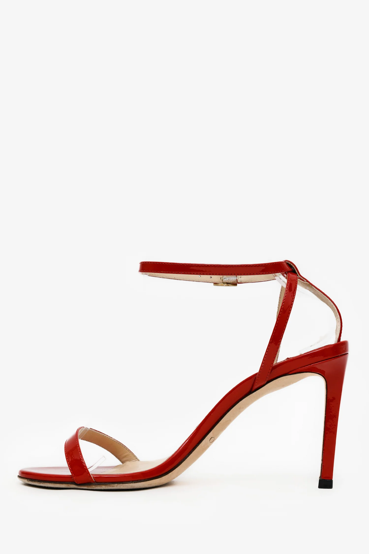 Jimmy Choo Red Patent Leather Minny 85 Sandals Size 37