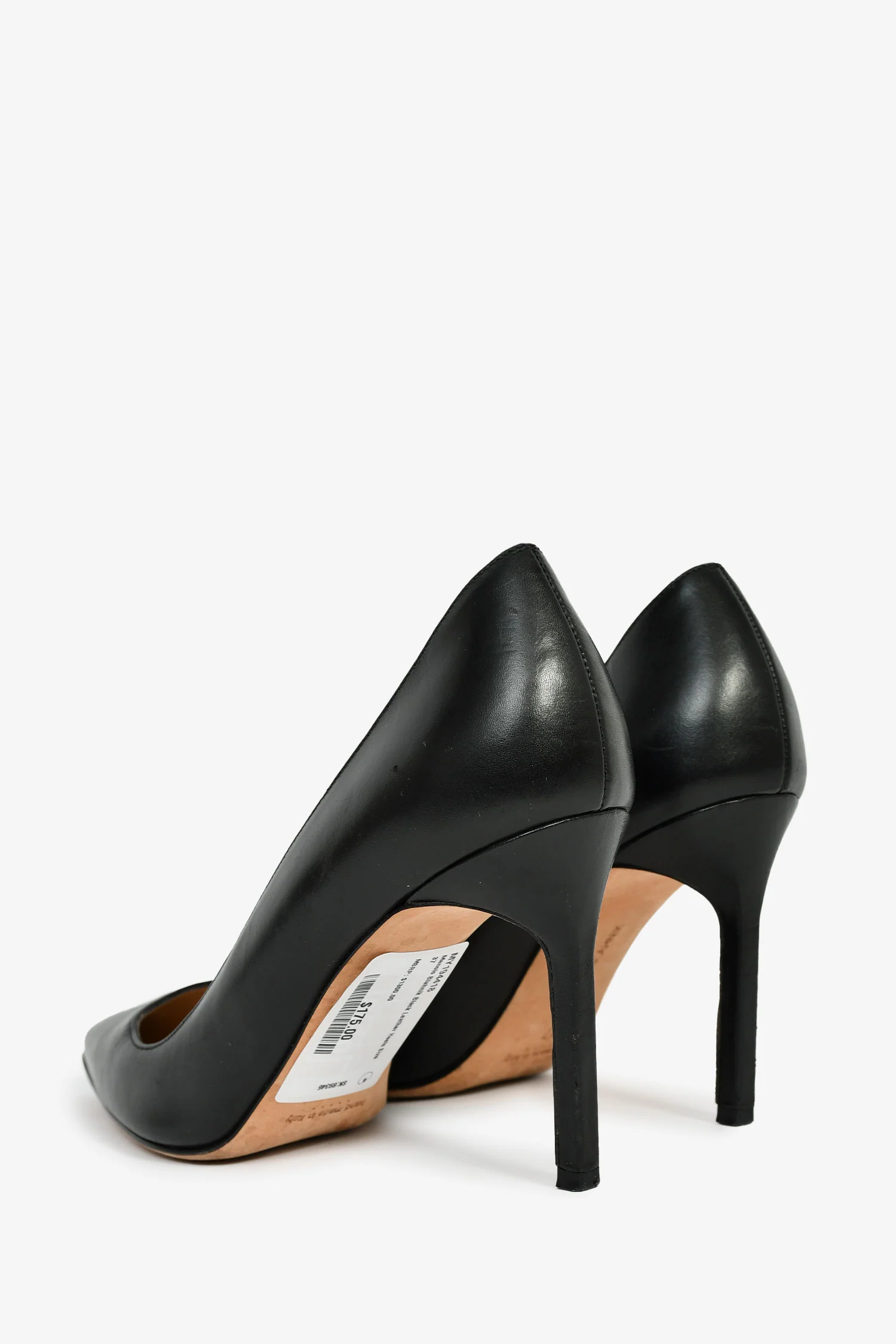 Manolo Blahnik Black Leather Heels Size 37