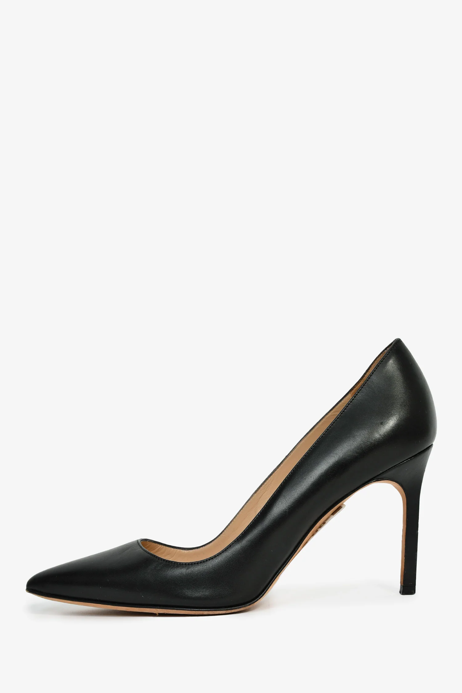 Manolo Blahnik Black Leather Heels Size 37