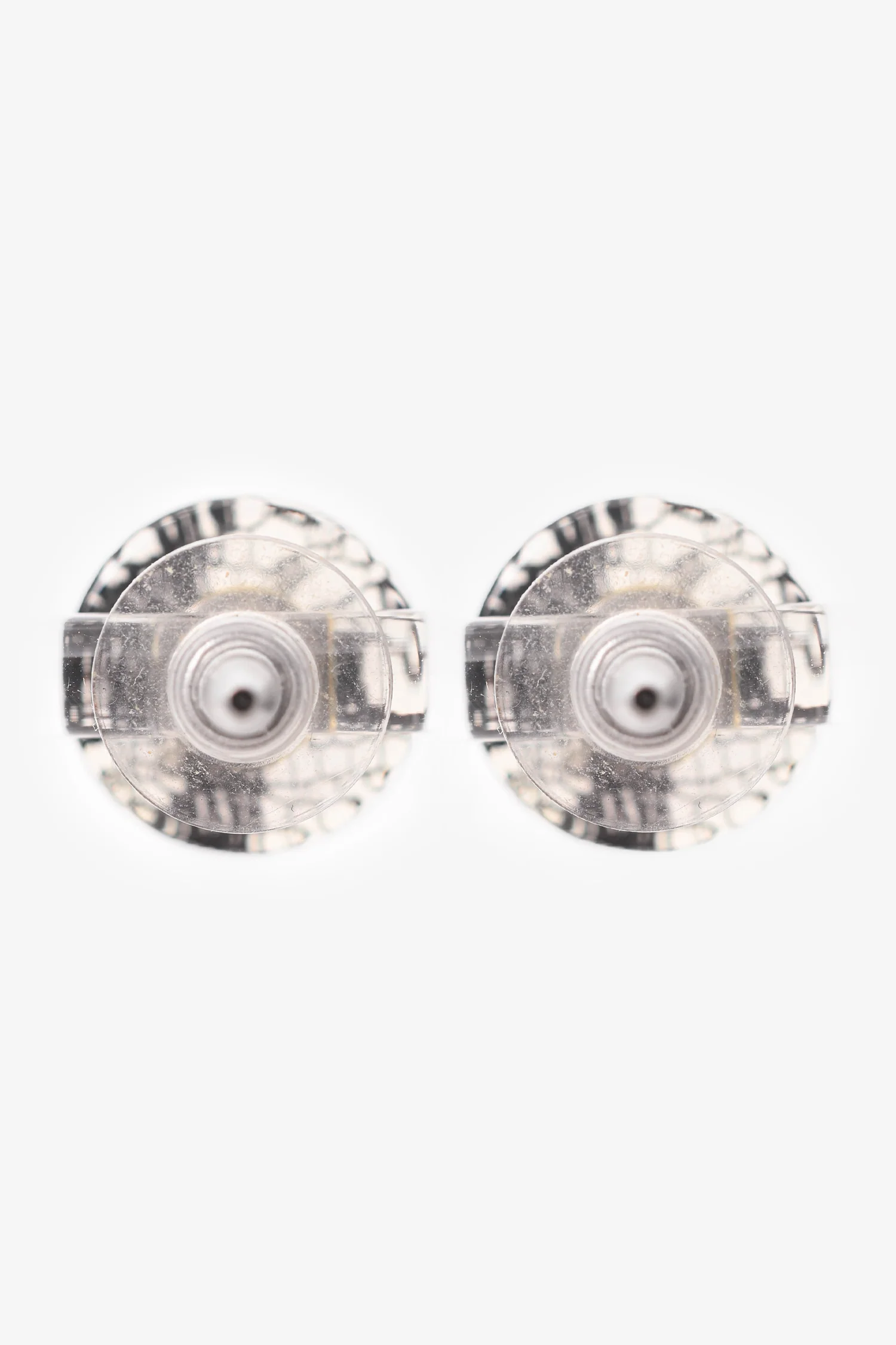 Pre-Loved Chanel™ 2013 Resin Lace CC Rounded Ear Studs